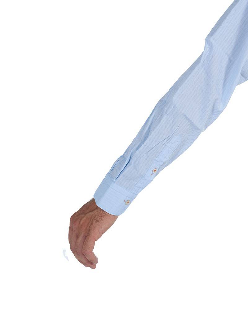 Poggianti Camicia tinta unita celeste collo morbido Fino Al -60%