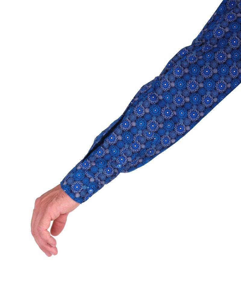 Poggianti Camicia Fantasia Collo Morbido Azzurro/Bianco Shopping Online
