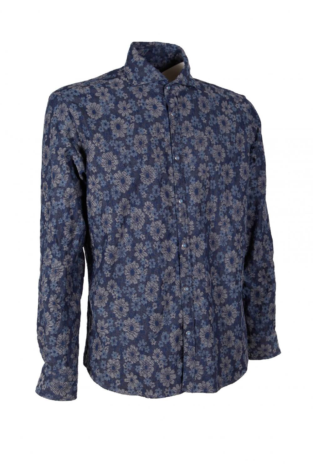 Poggianti Camicia uomo in Denim Jacquard PISA-31W-237-01 Prezzo Ridotto