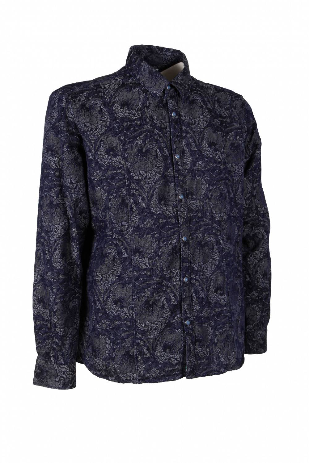 Poggianti Camicia uomo in Denim Jacquard LEGOLI-66-235-01 Sottocosto