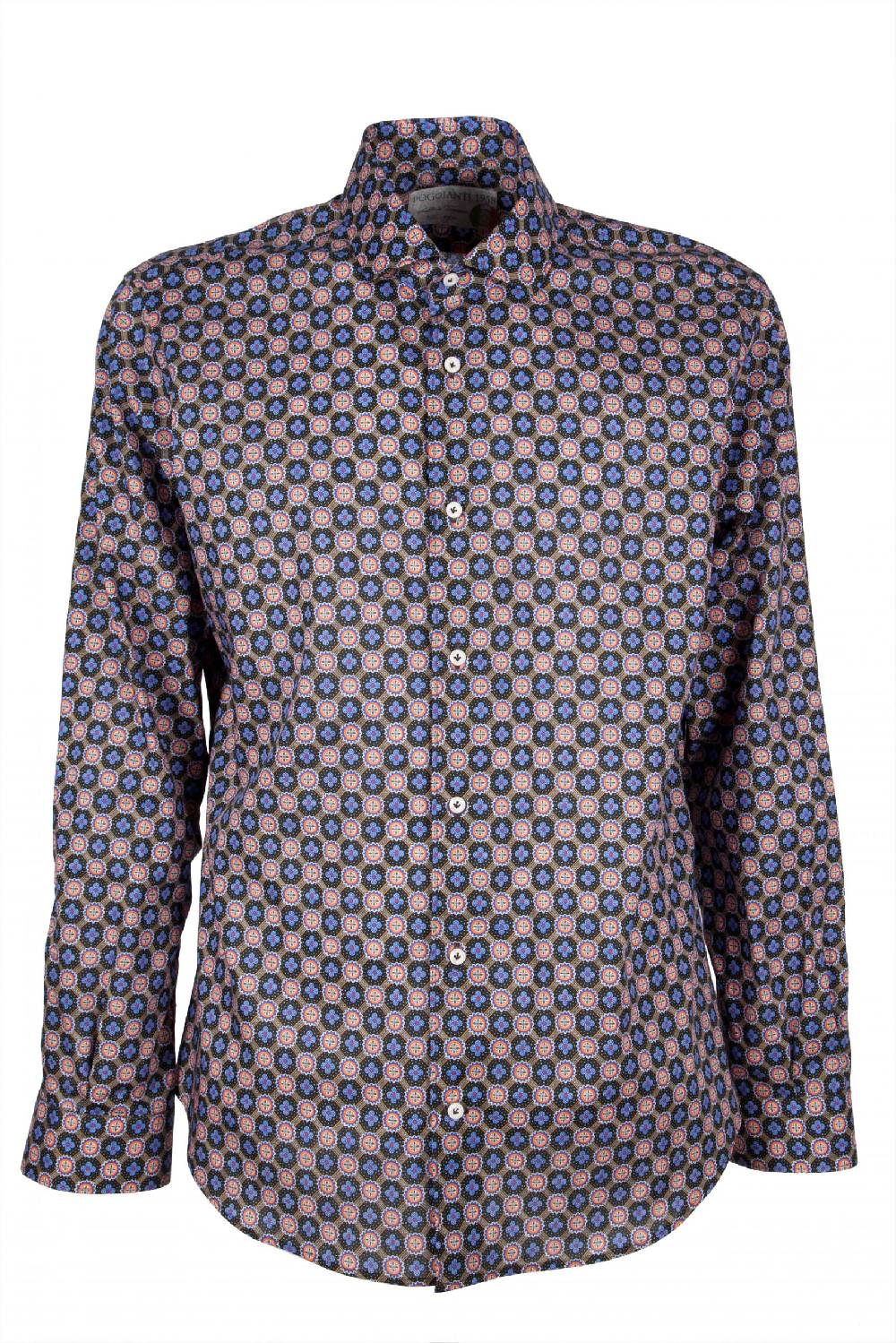 Poggianti Camicia uomo in cotone con stampa piccola FIRENZE-62M-138-02 Presa