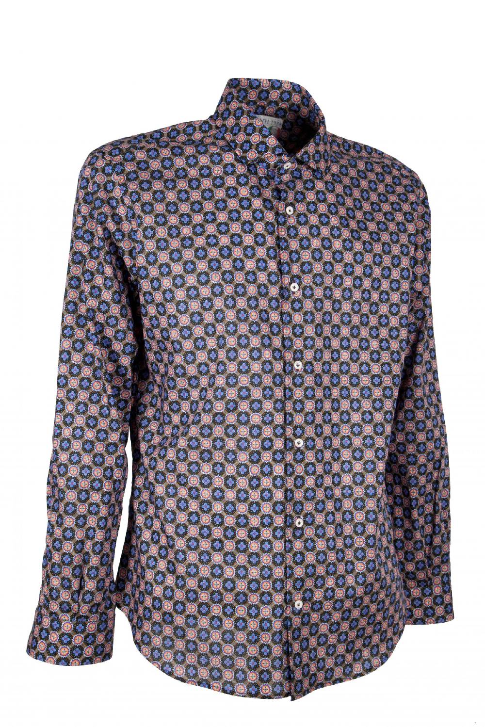 Poggianti Camicia uomo in cotone con stampa piccola FIRENZE-62M-138-02 Presa