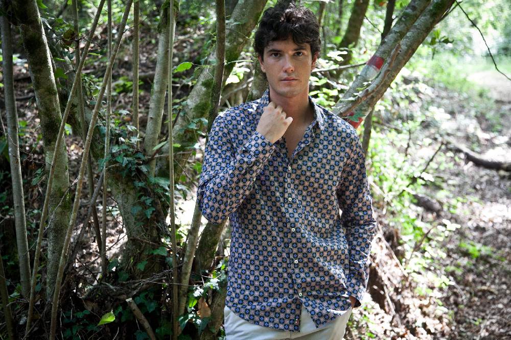 Poggianti Camicia uomo in cotone con stampa piccola FIRENZE-62M-138-02 Presa