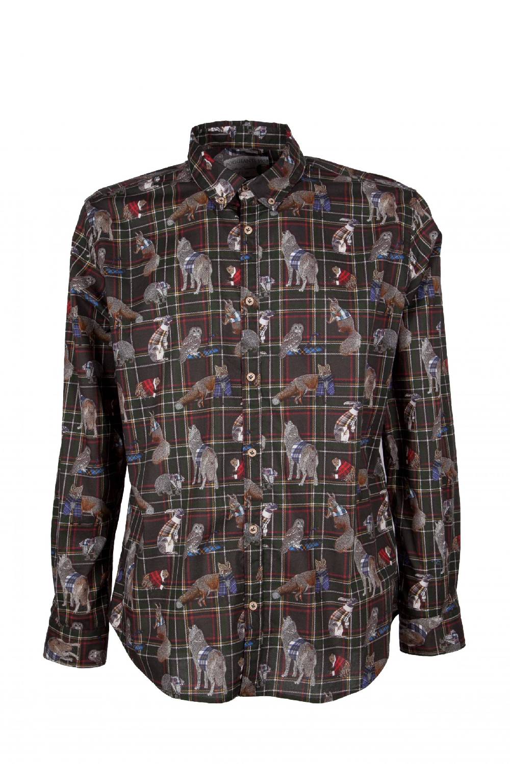 Poggianti Camicia uomo stretch con stampa animali PISA-64-175-03 Offerta