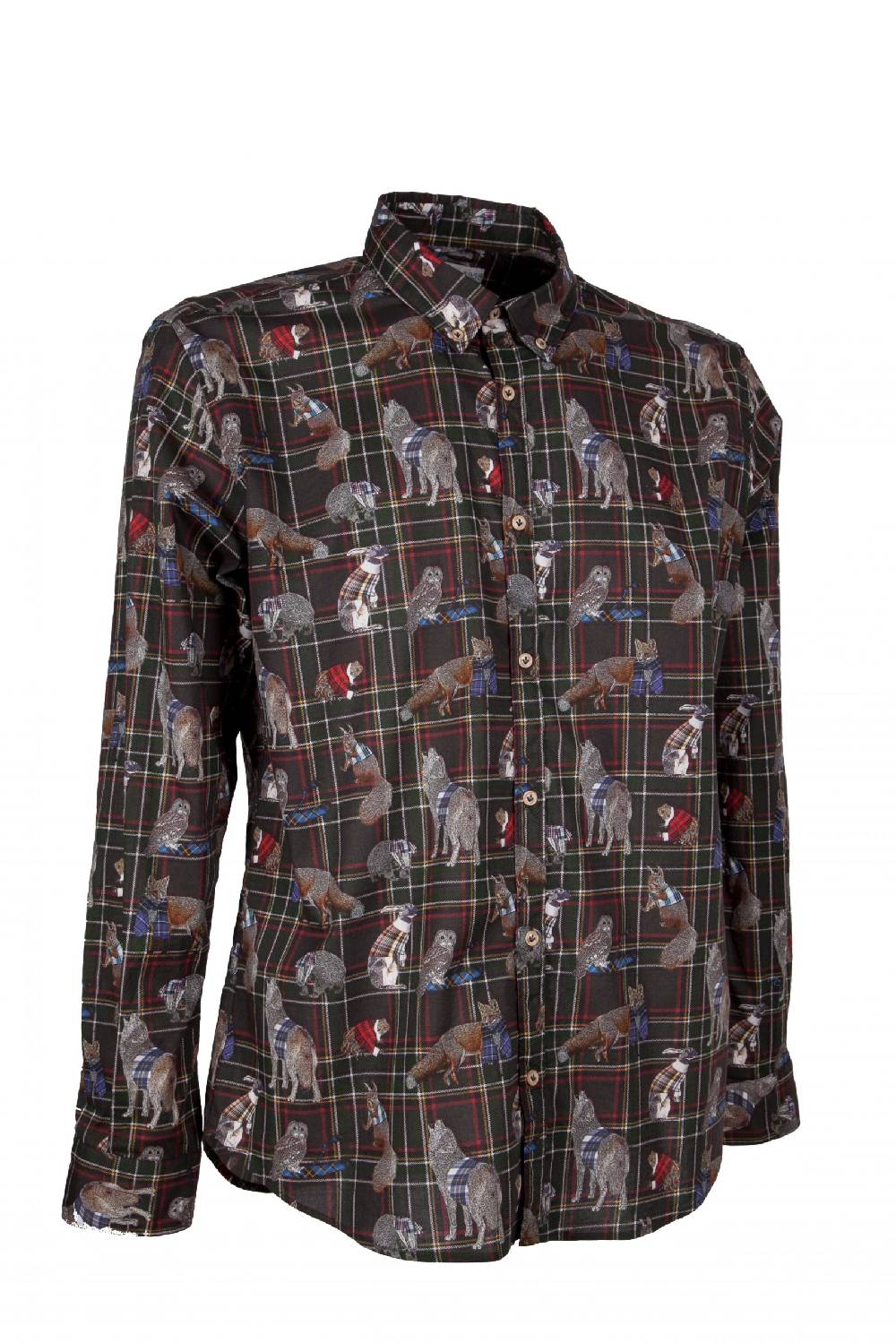 Poggianti Camicia uomo stretch con stampa animali PISA-64-175-03 Offerta