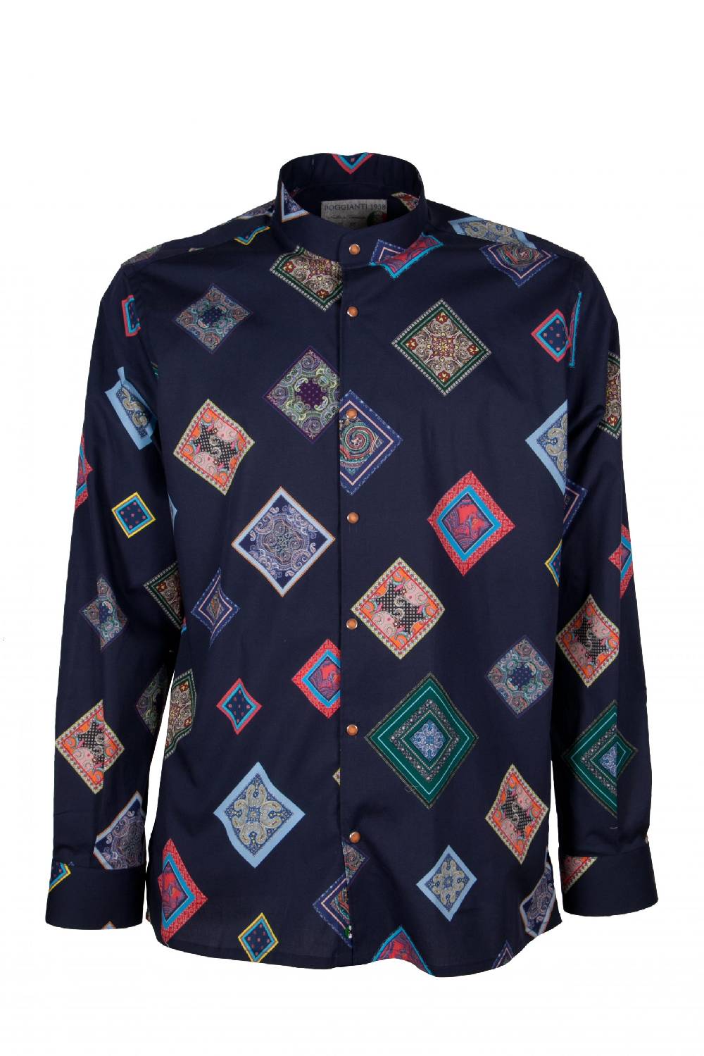 Poggianti Camicia uomo stretch con stampa geometrica SCARLINO-33-165-01 Online
