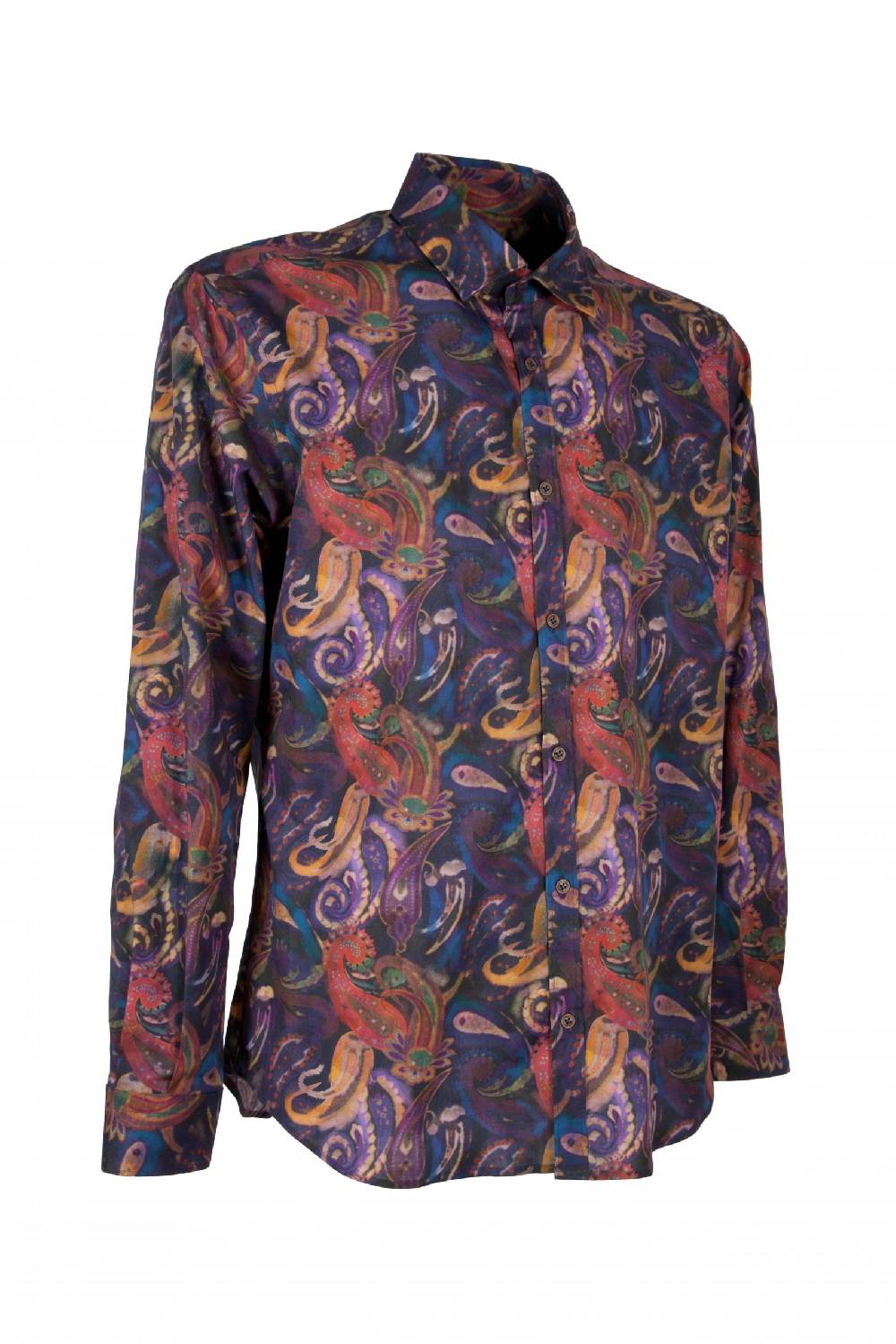 Poggianti Camicia uomo stretch con stampa Paisley PISA-73-163-01 Outlet