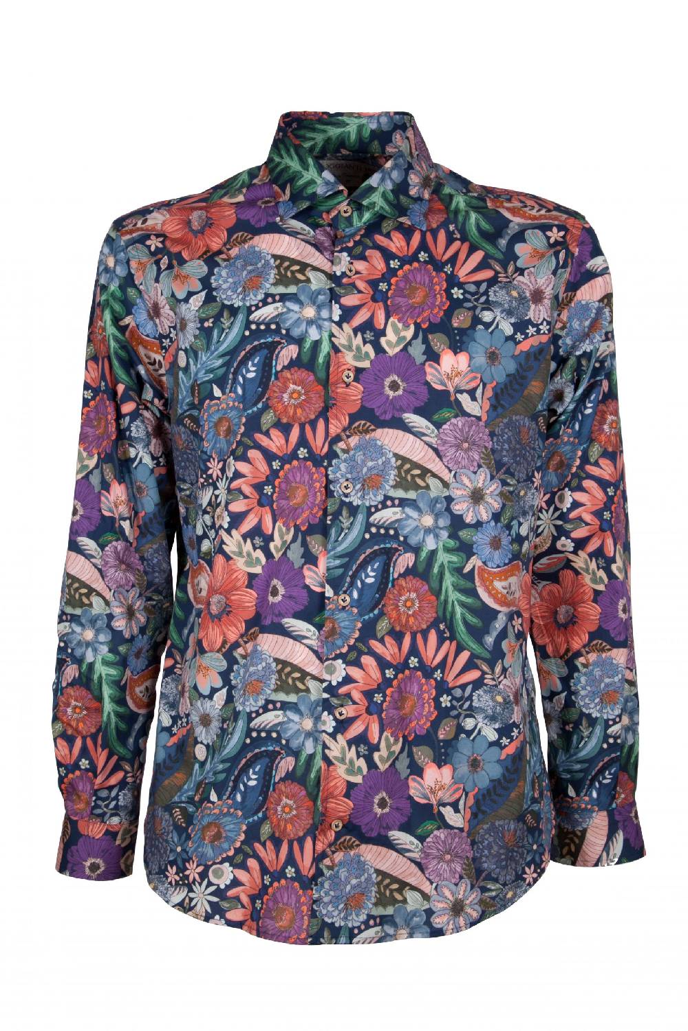Poggianti Camicia uomo stretch con stampa Floreale FIRENZE-61F-162-01 In Vendita
