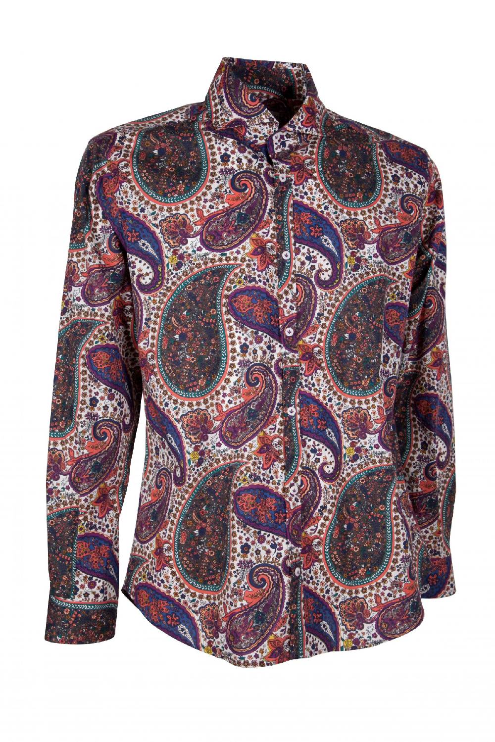 Poggianti Camicia uomo stretch con stampa Paisley PISA-31F-161-01 Saldi