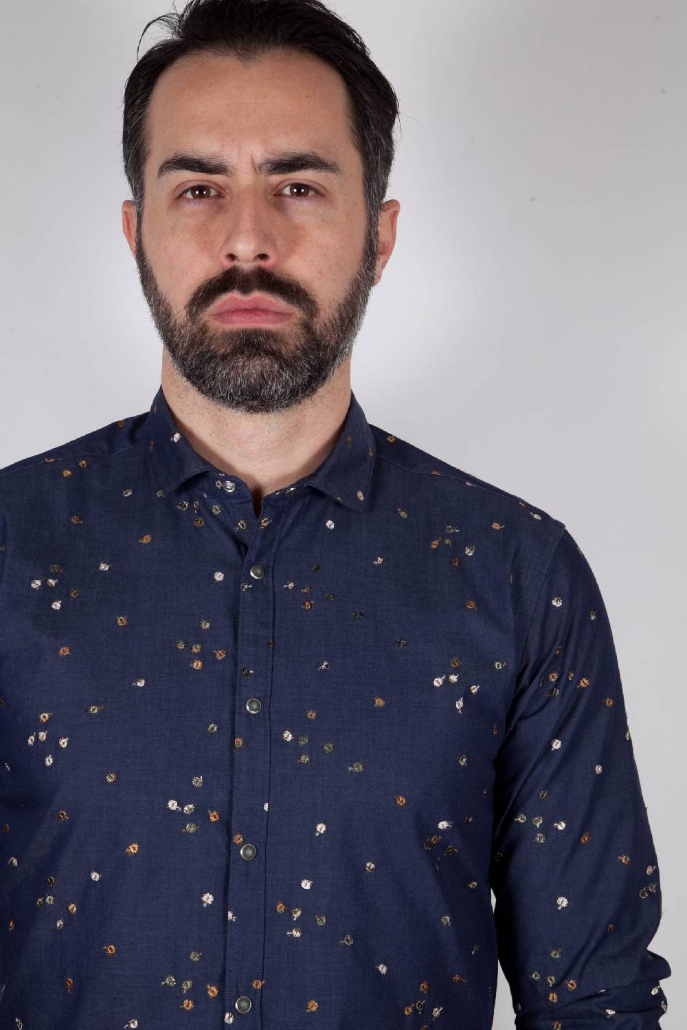 Poggianti Camicia in Denim con ricami PISA-62-607 Flash Sale
