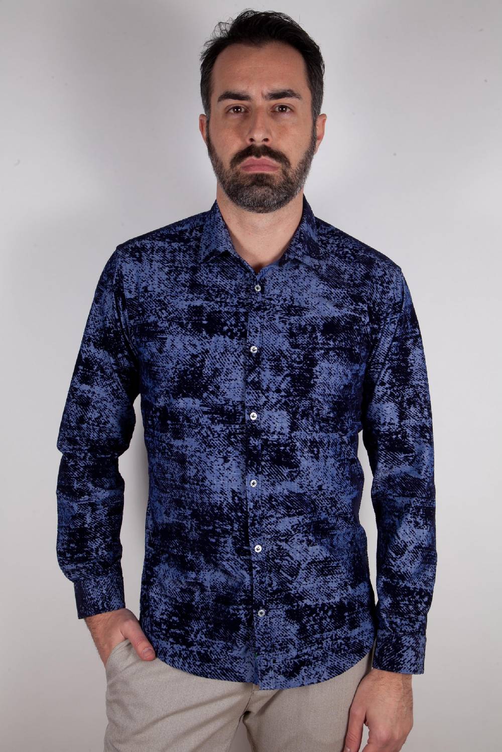 Poggianti Camicia in denim con floccato PISA-66-602-01 Cyber Monday
