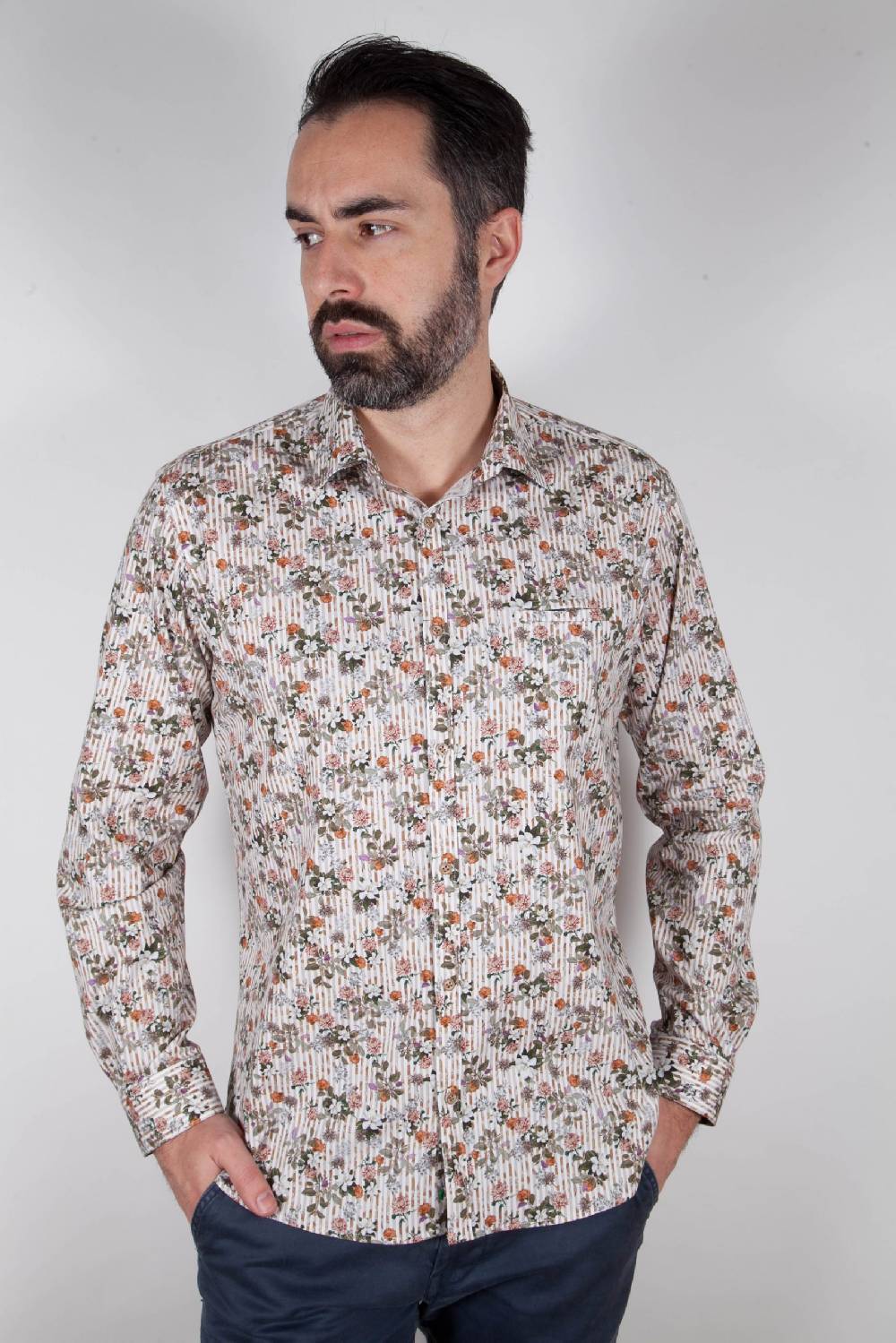 Poggianti Camicia con stampa ASCIANO-73-569-01 Offerta natalizia
