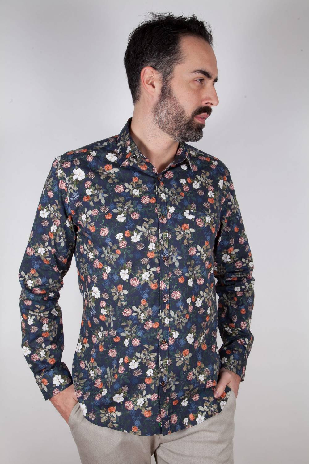 Poggianti Camicia con stampa ASCIANO-73-569-02 Offerta Anniversario