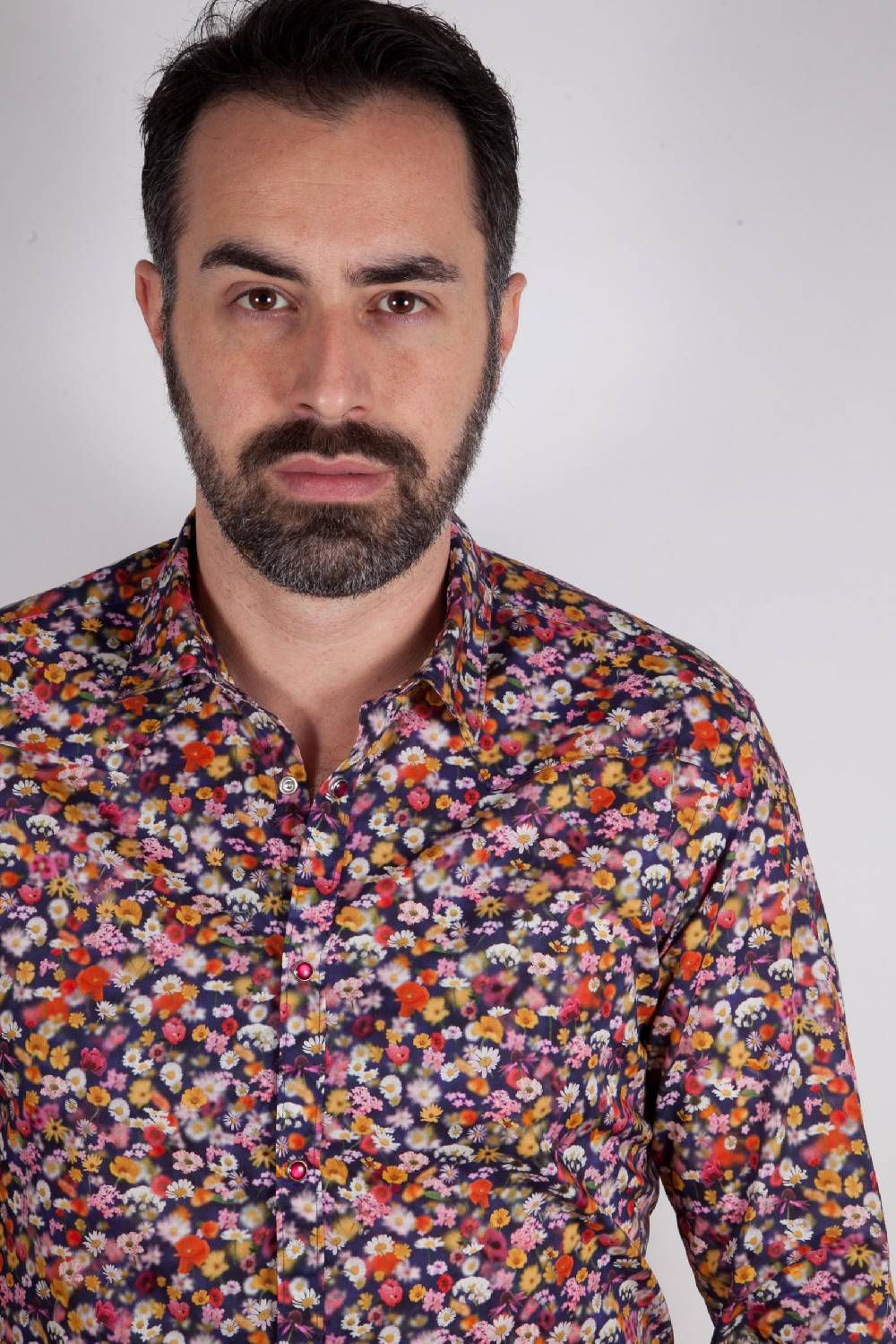 Poggianti Camicia con stampa floreale PRUNO-66-556-01 Smaltimento dello stoccaggio