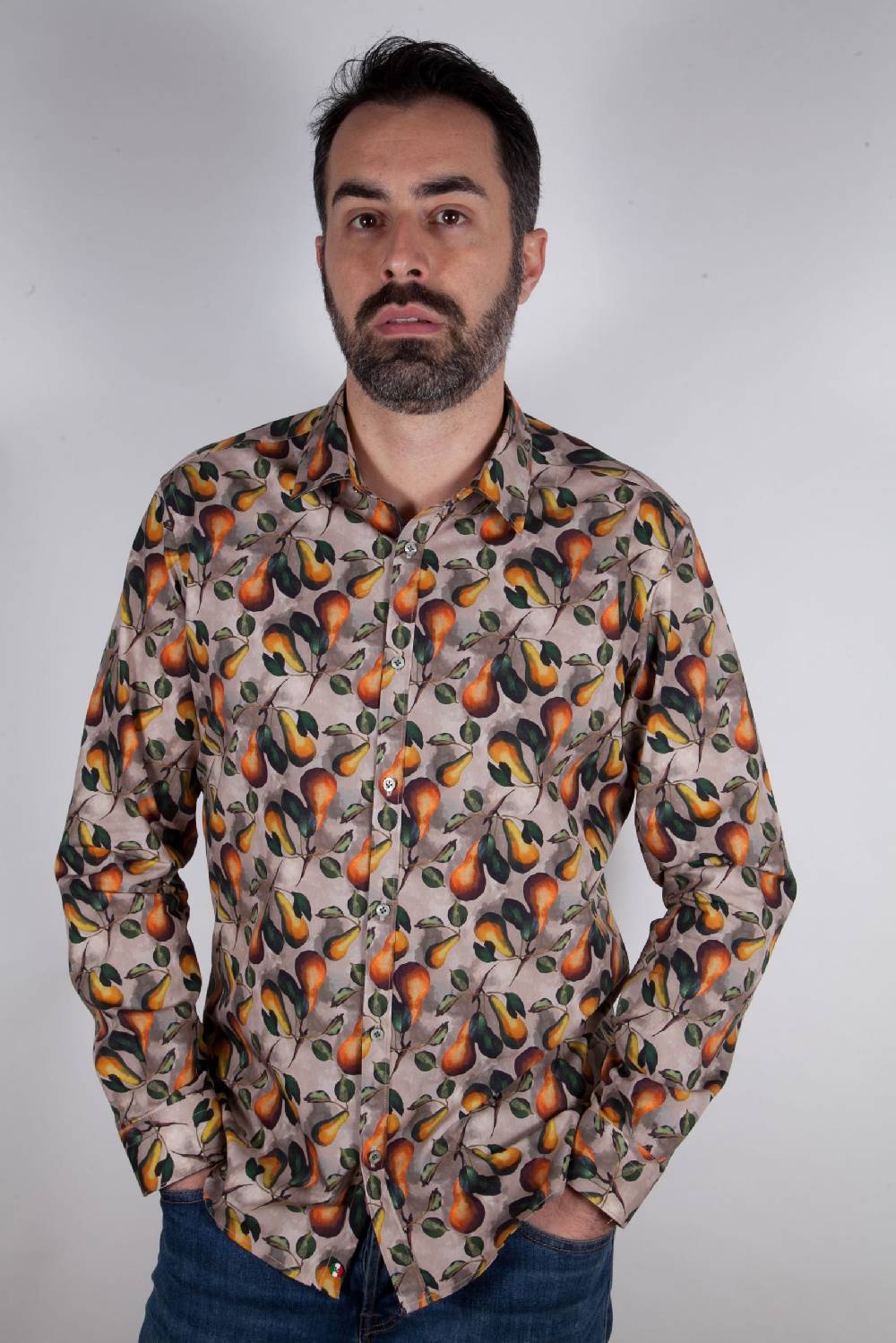 Poggianti Camicia con stampa frutta PISA-66F-536-01 Online Outlet