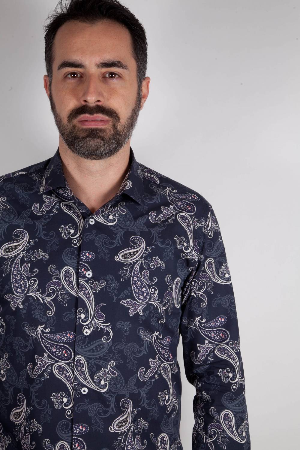 Poggianti Camicia con stampa cachemire FIRENZE-73-531-01 Lightning offer