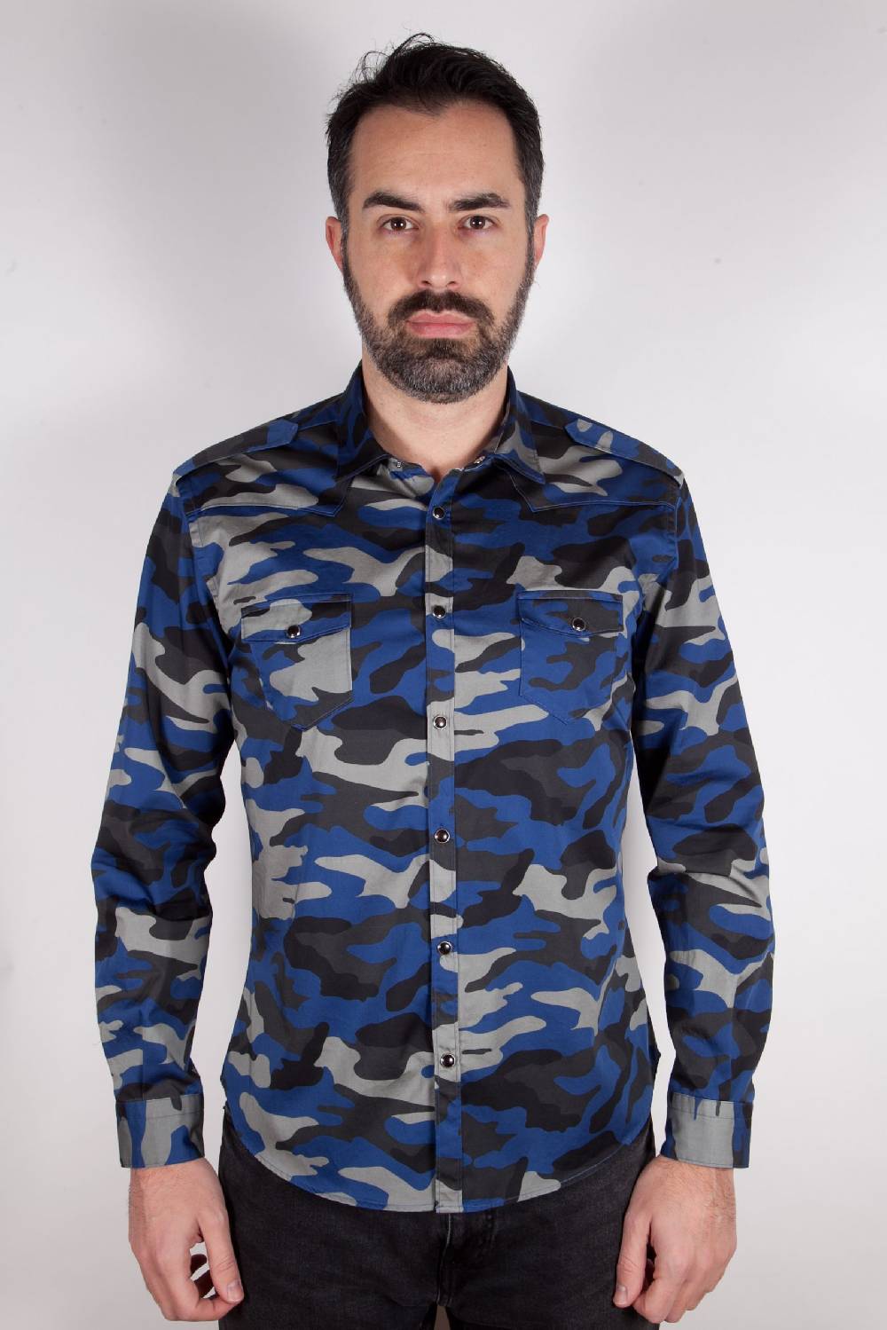 Poggianti Camicia con stampa camouflage MARRADI-66-526-03 Nuovi prodotti