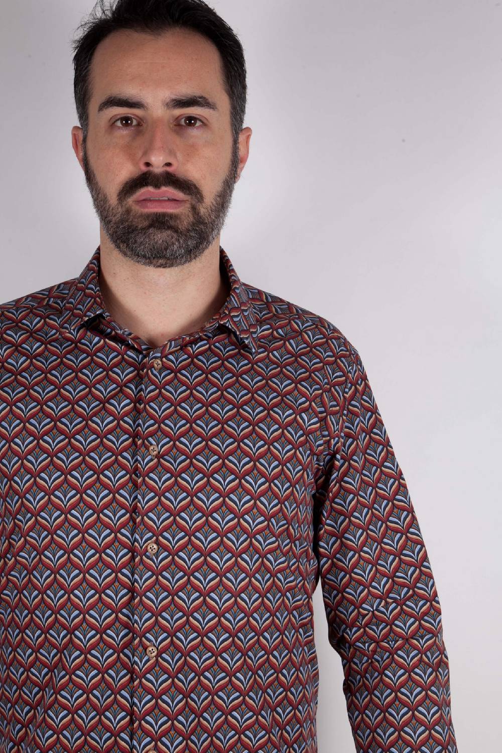 Poggianti Camicia con stampa FIRENZE-67-516-01 Liquidazione