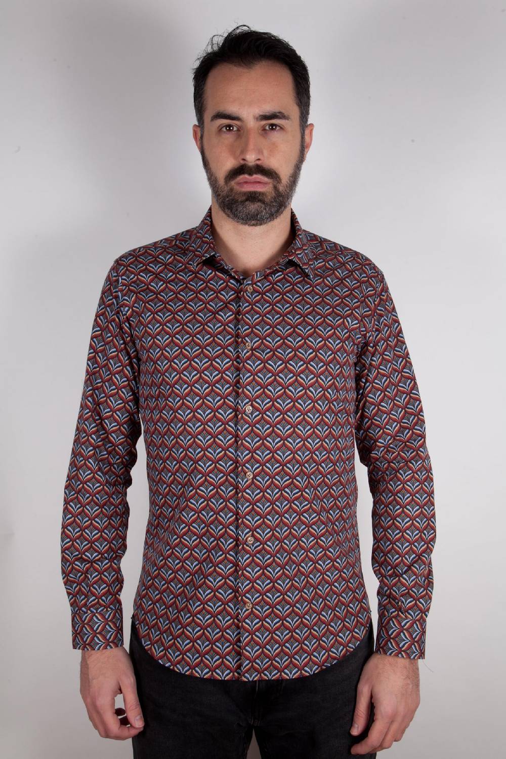 Poggianti Camicia con stampa FIRENZE-67-516-01 Liquidazione