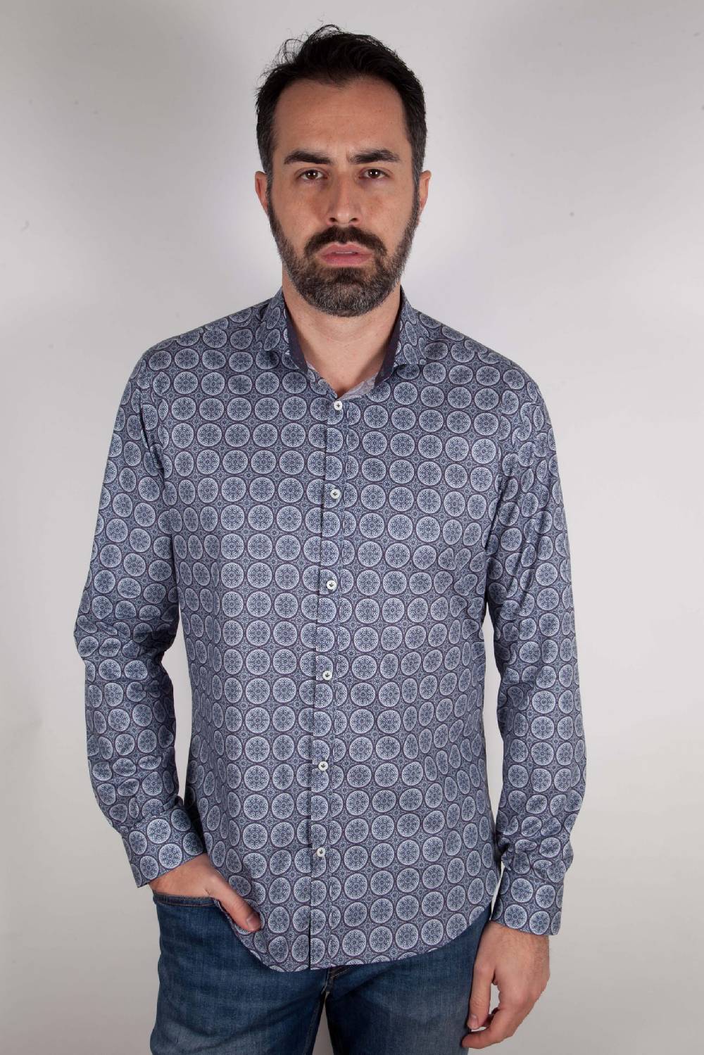 Poggianti Camicia con stampa AREZZO-65-514-01 Comprane uno, ottenene uno gratis