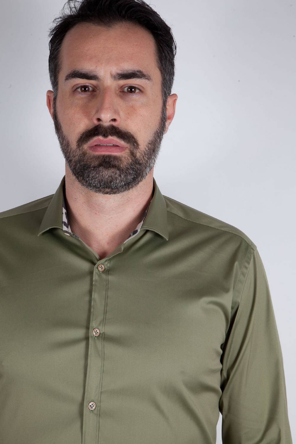Poggianti Camicia Stretch Collo francese tinta unita PRACCHIA-62M-500-03 Enormi risparmi