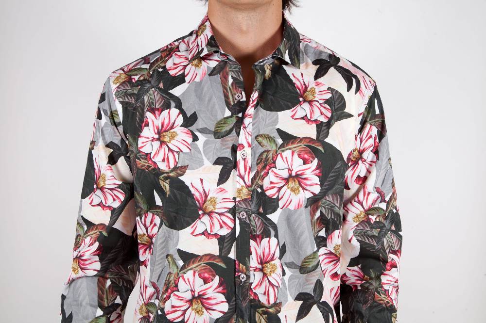 Poggianti Camicia Fantasia Stretch Collo Italiano 365-01 Sconti VIP