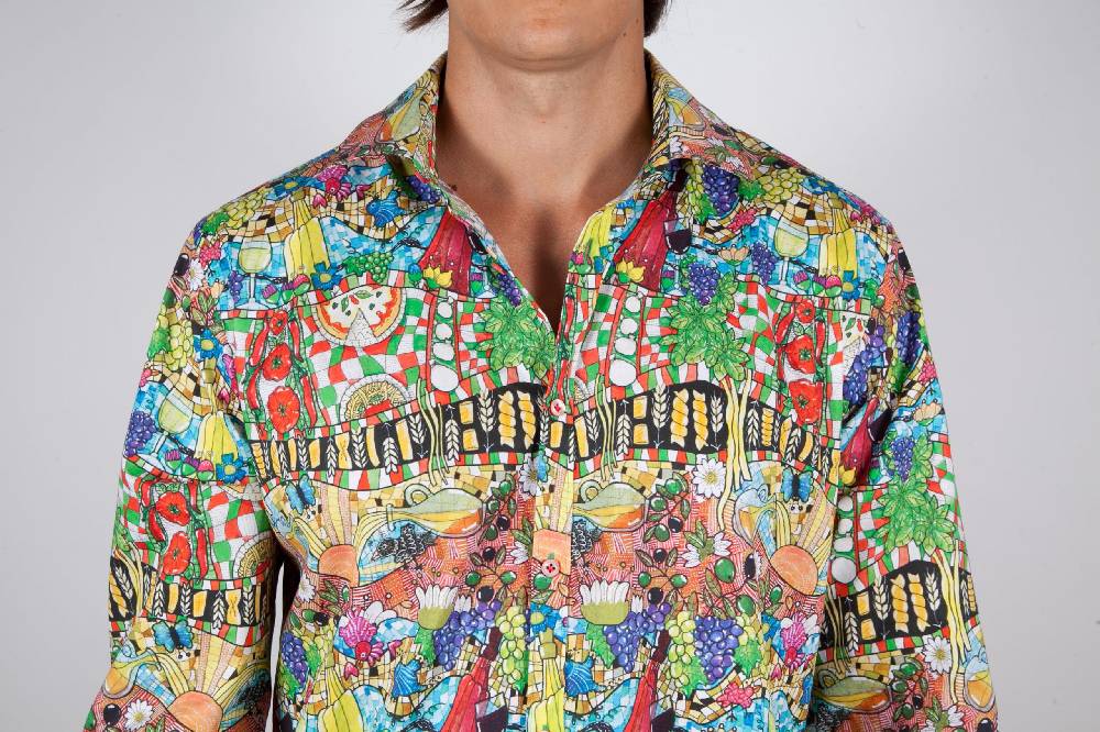 Poggianti Camicia Fantasia Collo Italiano 442-01 Latest stili