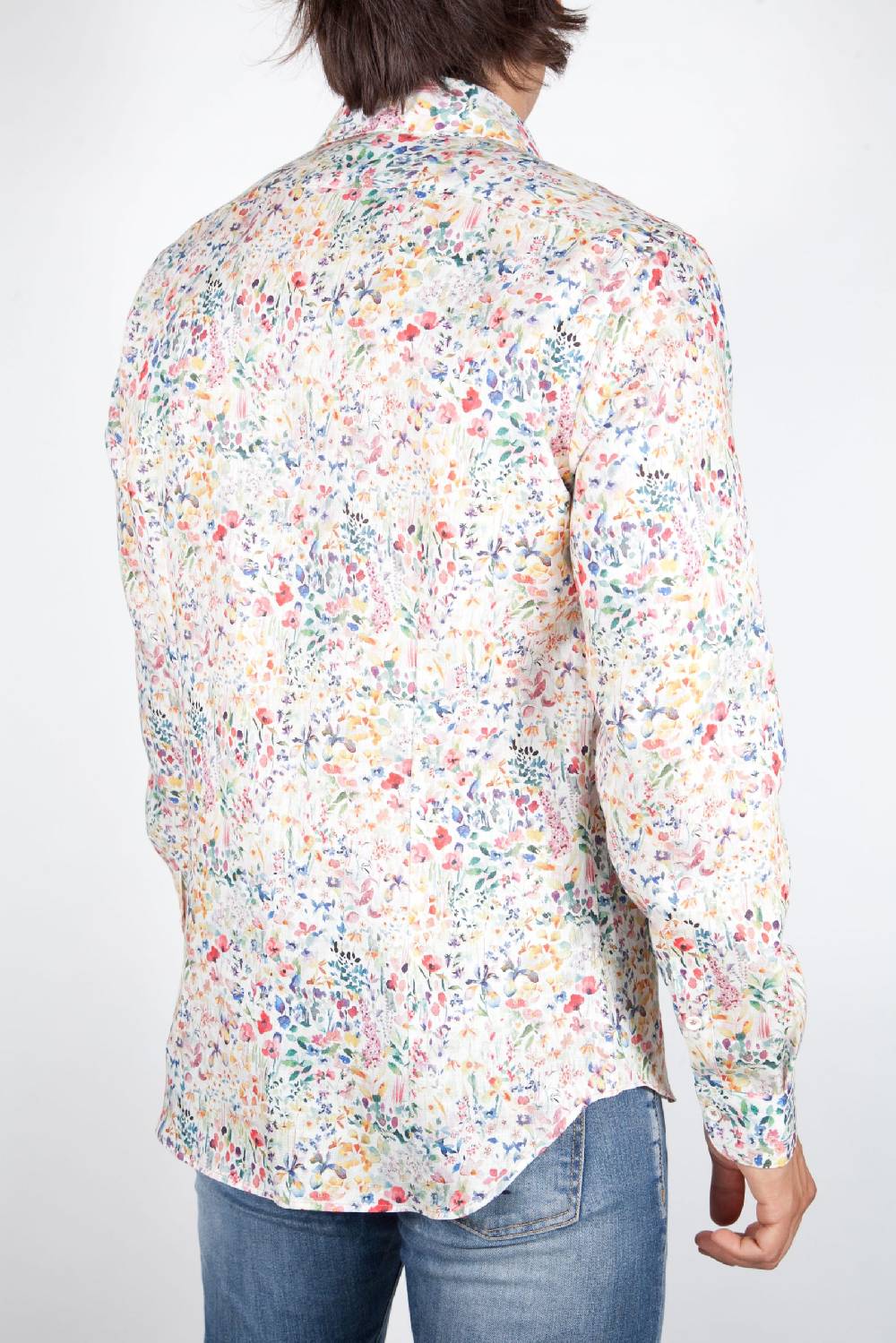 Poggianti Camicia Fantasia Lino Collo Francese 398-02 Ultimi due giorni
