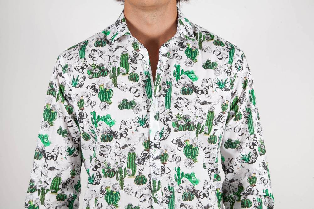 Poggianti Camicia Fantasia Collo Francese 349-02 Ultimo giorno