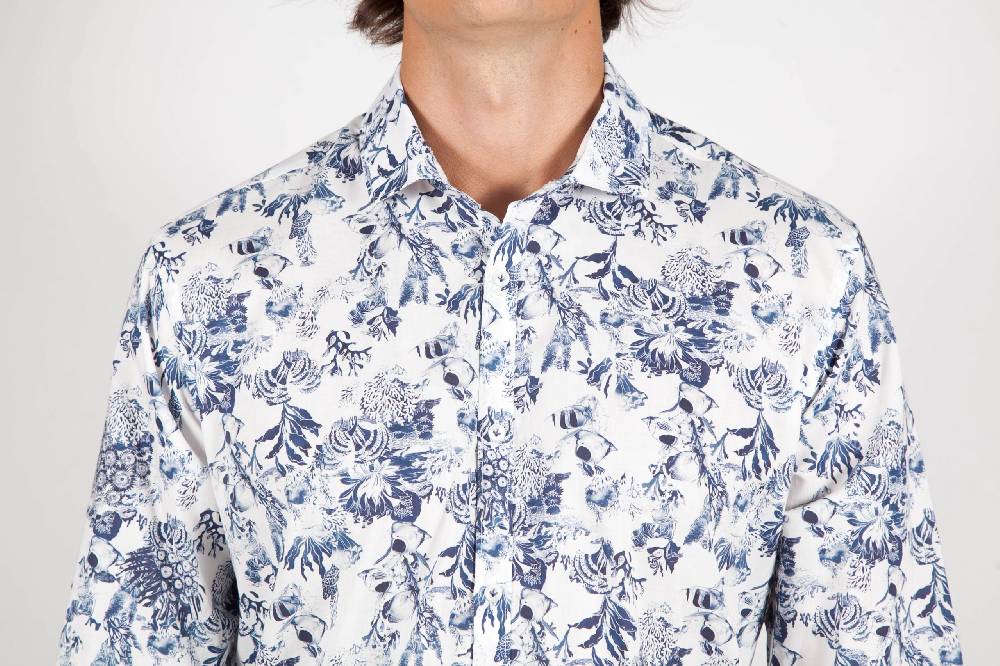 Poggianti Camicia Fantasia Collo Francese 347-01 Promozione temporanea