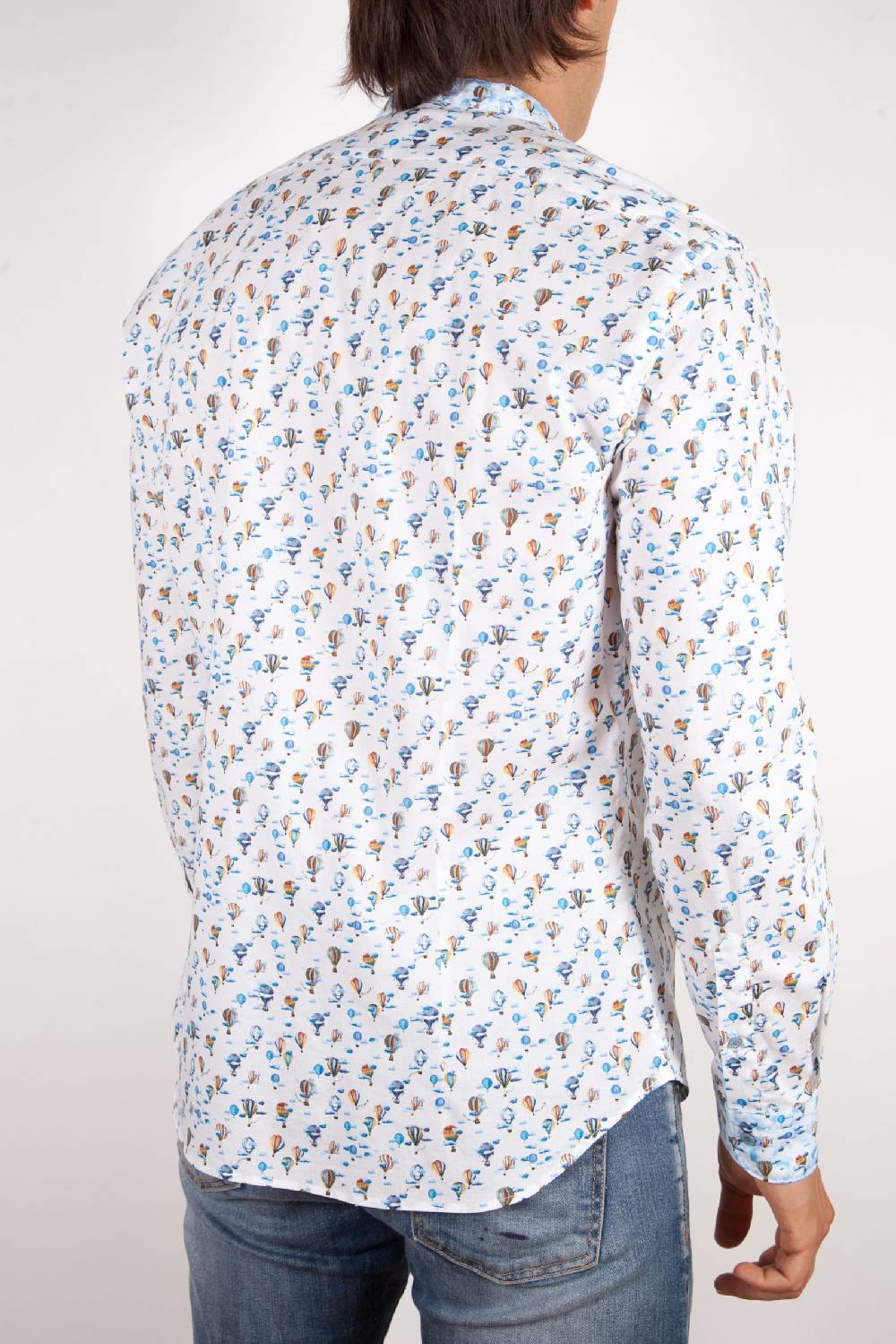 Poggianti Camicia Fantasia Collo coreano 316-01 Fino al 60% di sconto