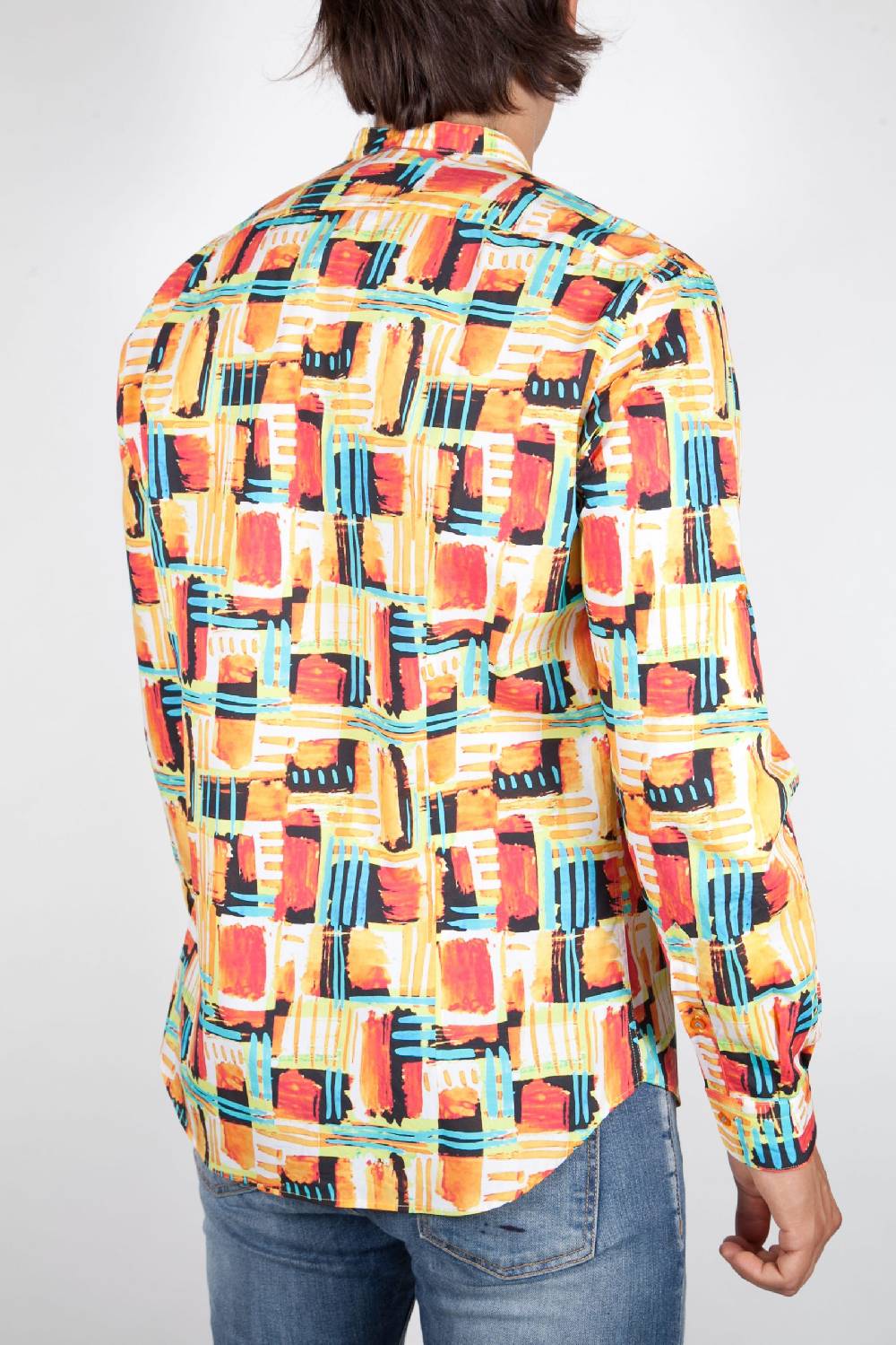 Poggianti Camicia Fantasia Collo Coreano Multicolor Fino al 65% di sconto