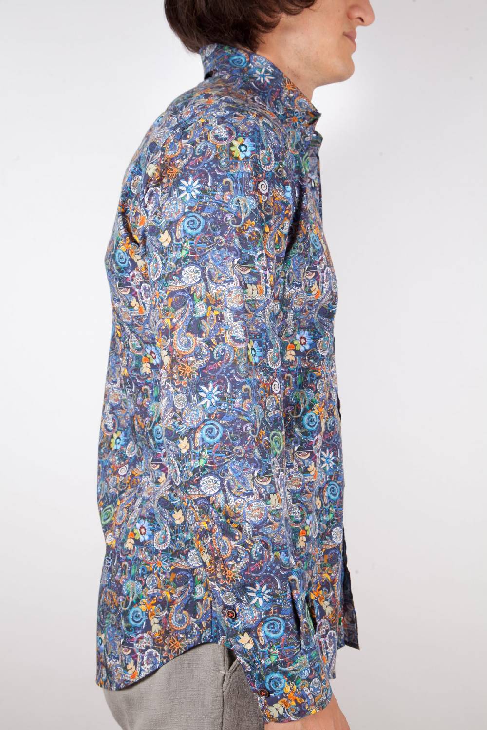 Poggianti Camicia Fantasia Collo Morbido Multicolor Offerta speciale della fabbrica