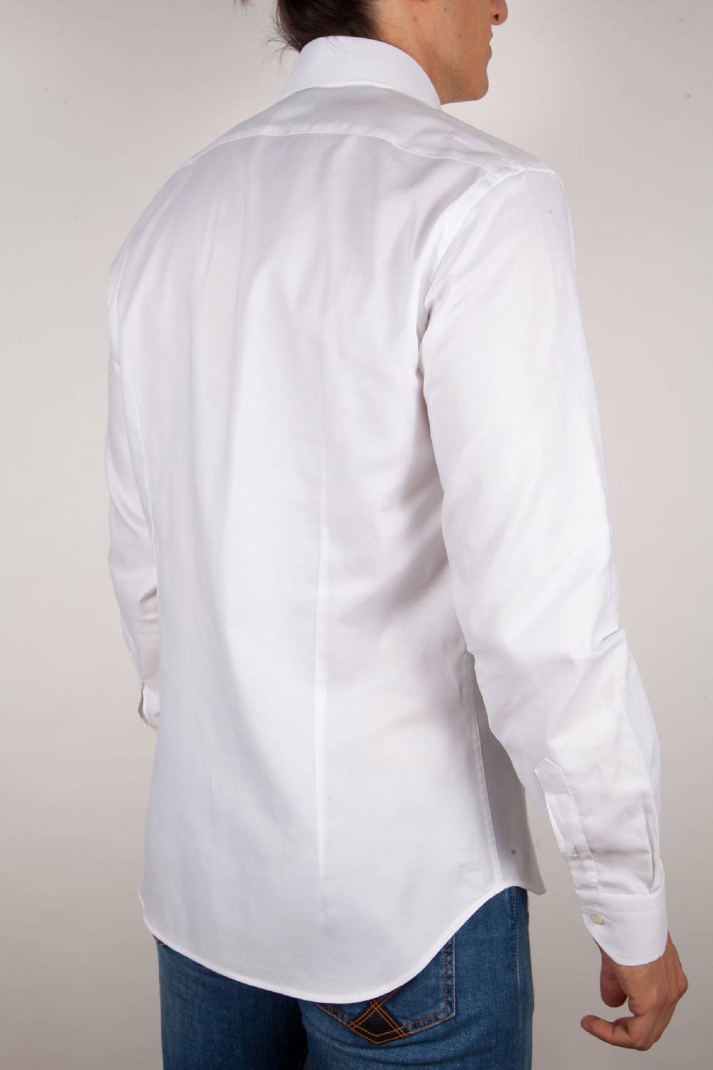 Poggianti Camicia Bianca Oxford Collo Italiano C06-1 Sostegno trimestrale