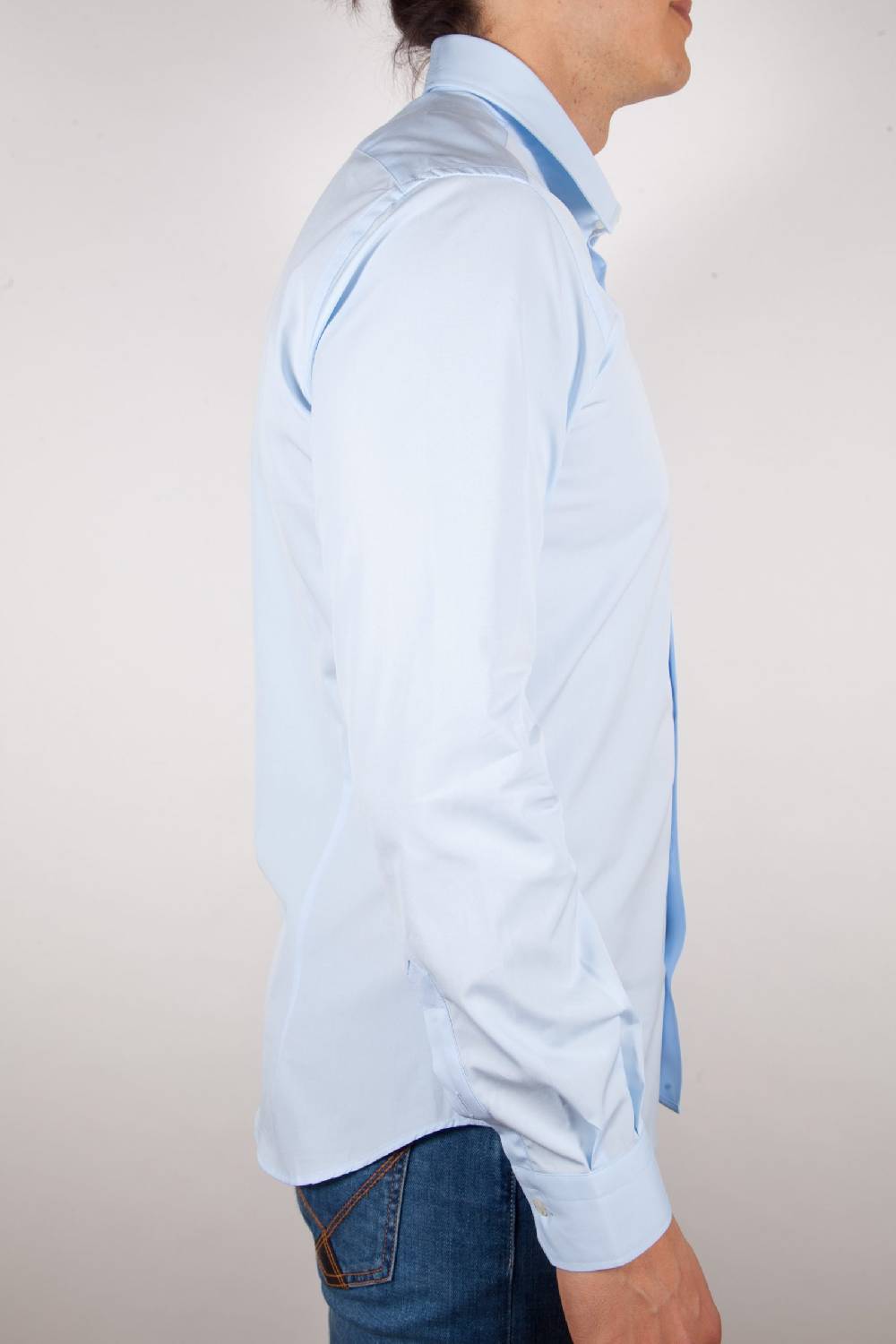 Poggianti Camicia Celeste Popeline Collo Italiano C01-3 Discount Store per i nuovi prodotti