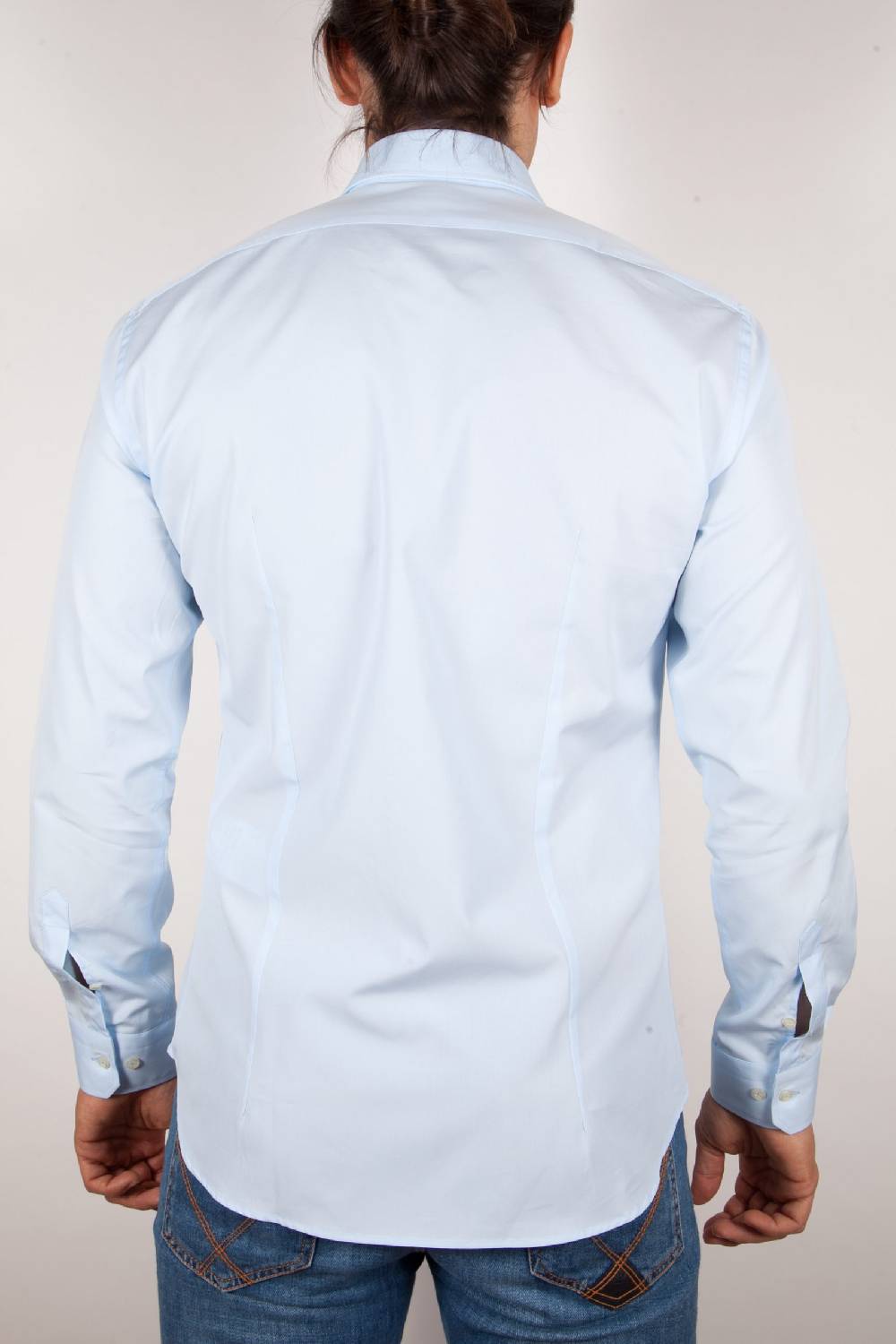 Poggianti Camicia Celeste Popeline Collo Italiano C01-3 Discount Store per i nuovi prodotti