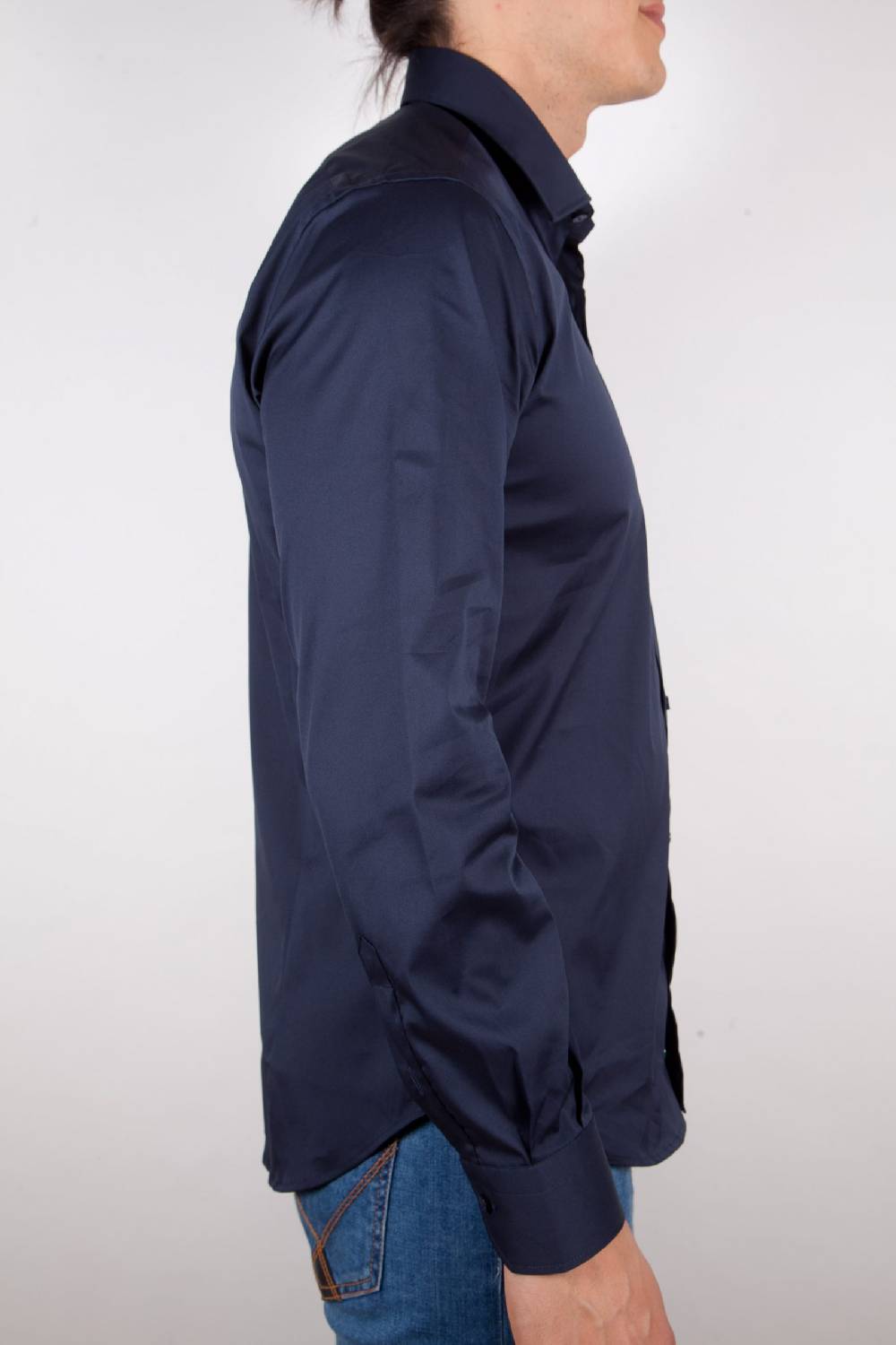 Poggianti Camicia Blu Popeline Collo Italiano C01-5 Solo un giorno rimasto