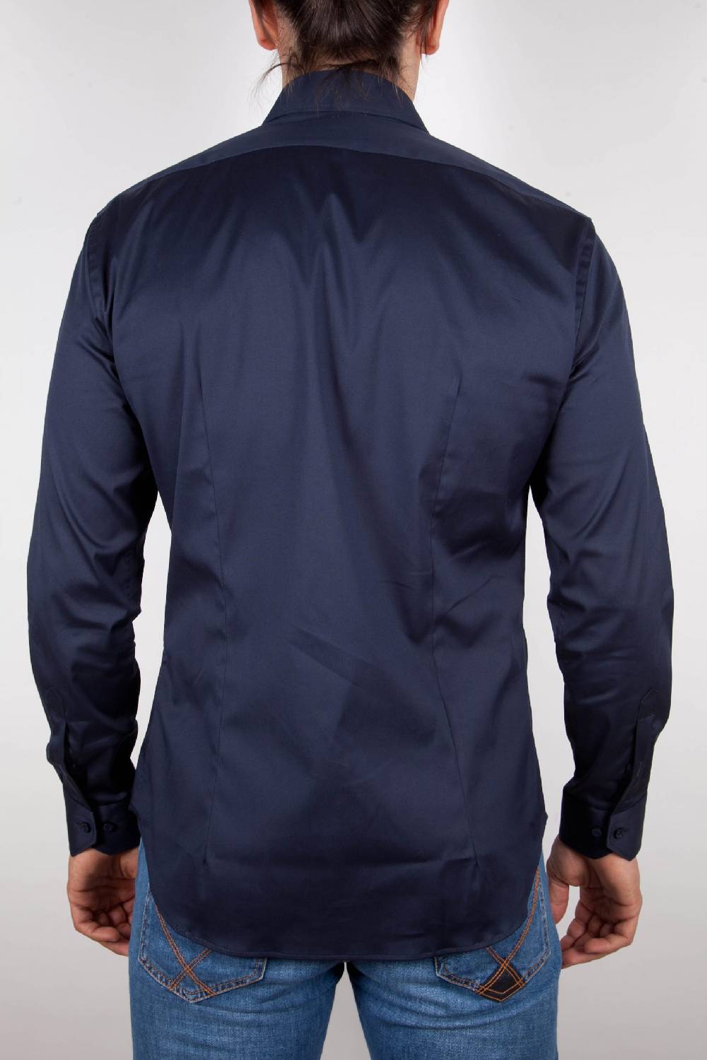 Poggianti Camicia Blu Popeline Collo Italiano C01-5 Solo un giorno rimasto