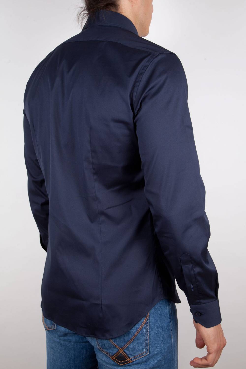 Poggianti Camicia Blu Popeline Collo Italiano C01-5 Solo un giorno rimasto
