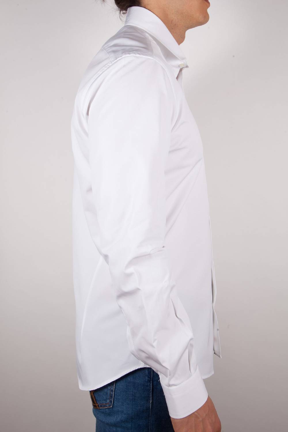 Poggianti Camicia Bianca Popeline Collo Italiano C01-1 Enormi sconti