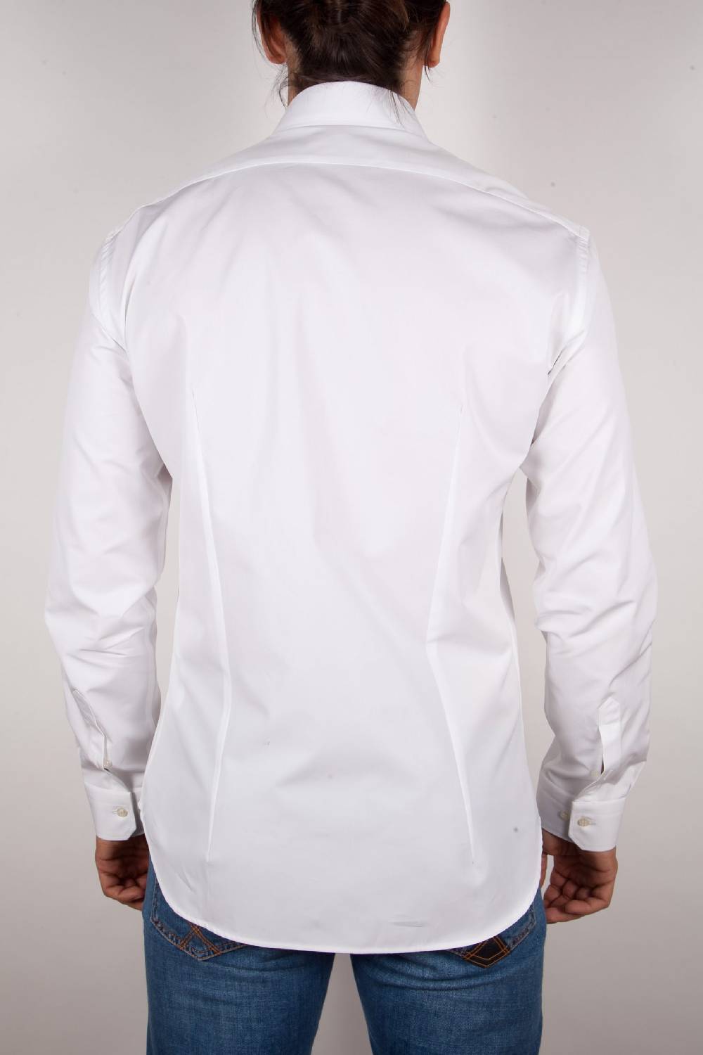 Poggianti Camicia Bianca Popeline Collo Italiano C01-1 Enormi sconti