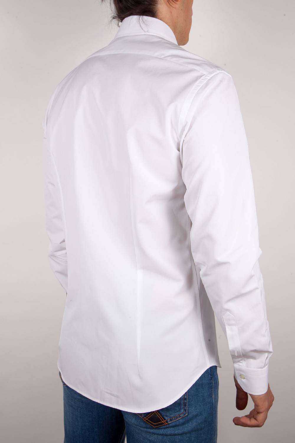 Poggianti Camicia Bianca Popeline Collo Italiano C01-1 Enormi sconti