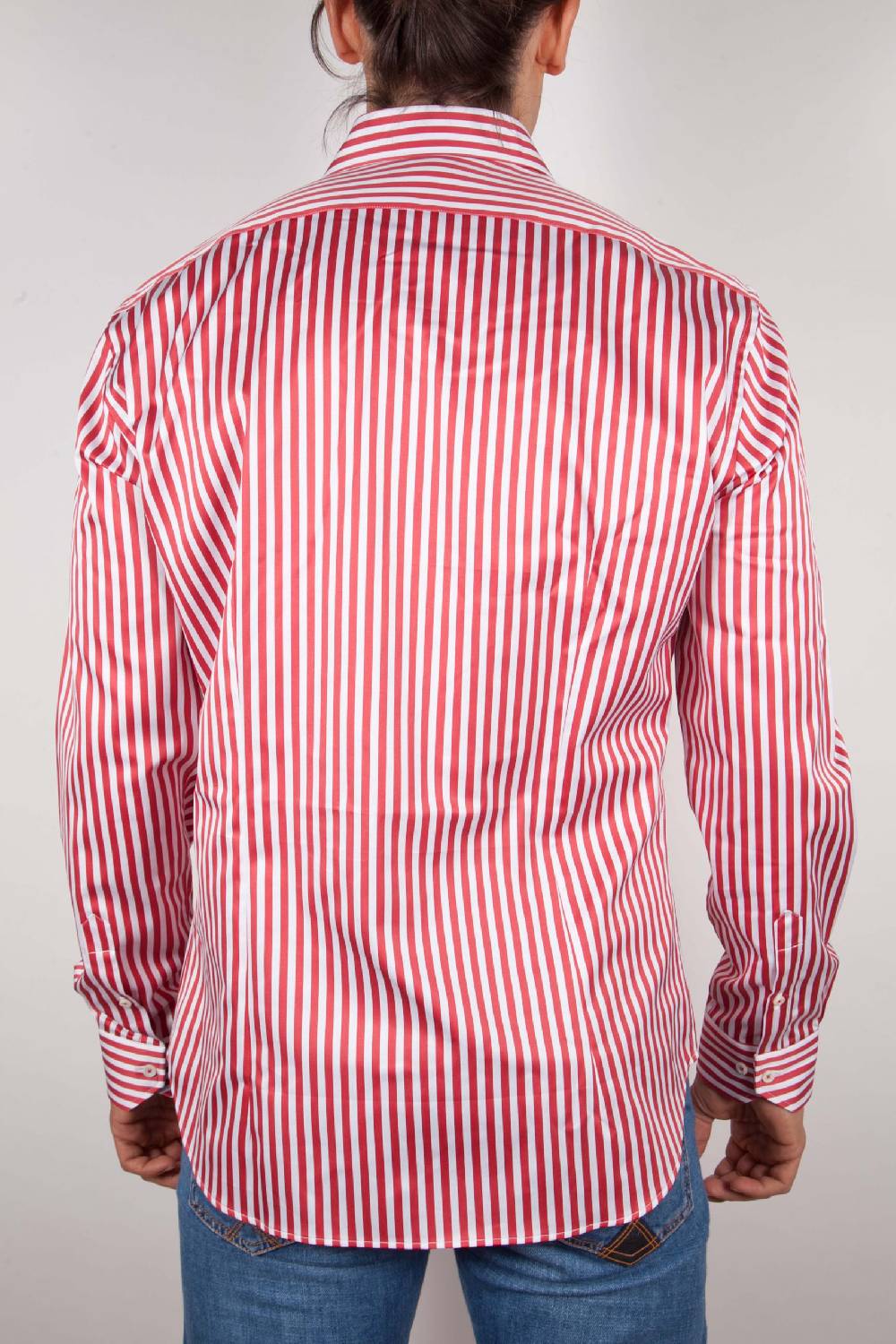 Poggianti Camicia Righe Rossa-Bianca Limitato a 3 giorni
