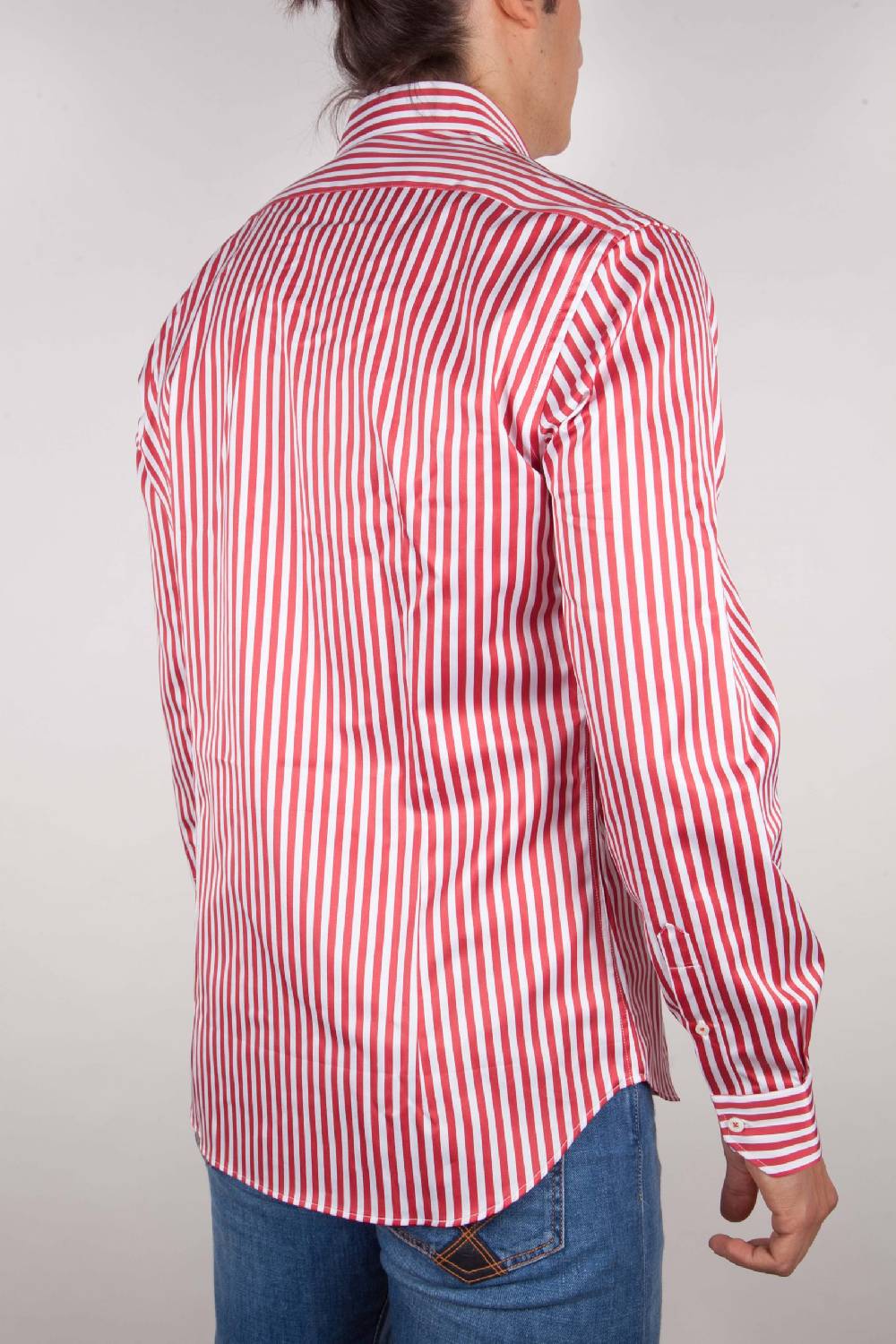 Poggianti Camicia Righe Rossa-Bianca Limitato a 3 giorni
