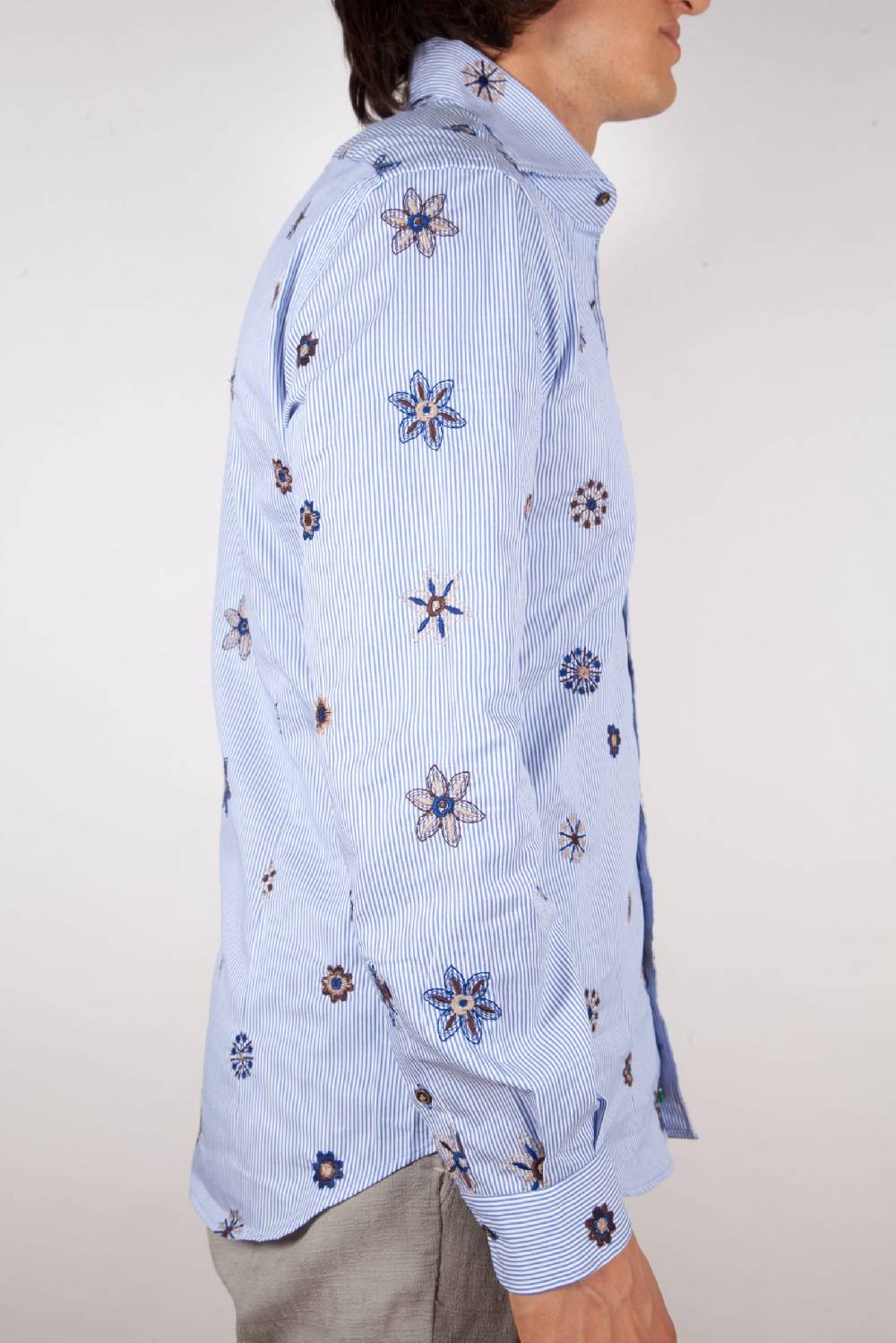 Poggianti Camicia Fantasia Collo Morbido Ricamo 50% di sconto per tempo limitato