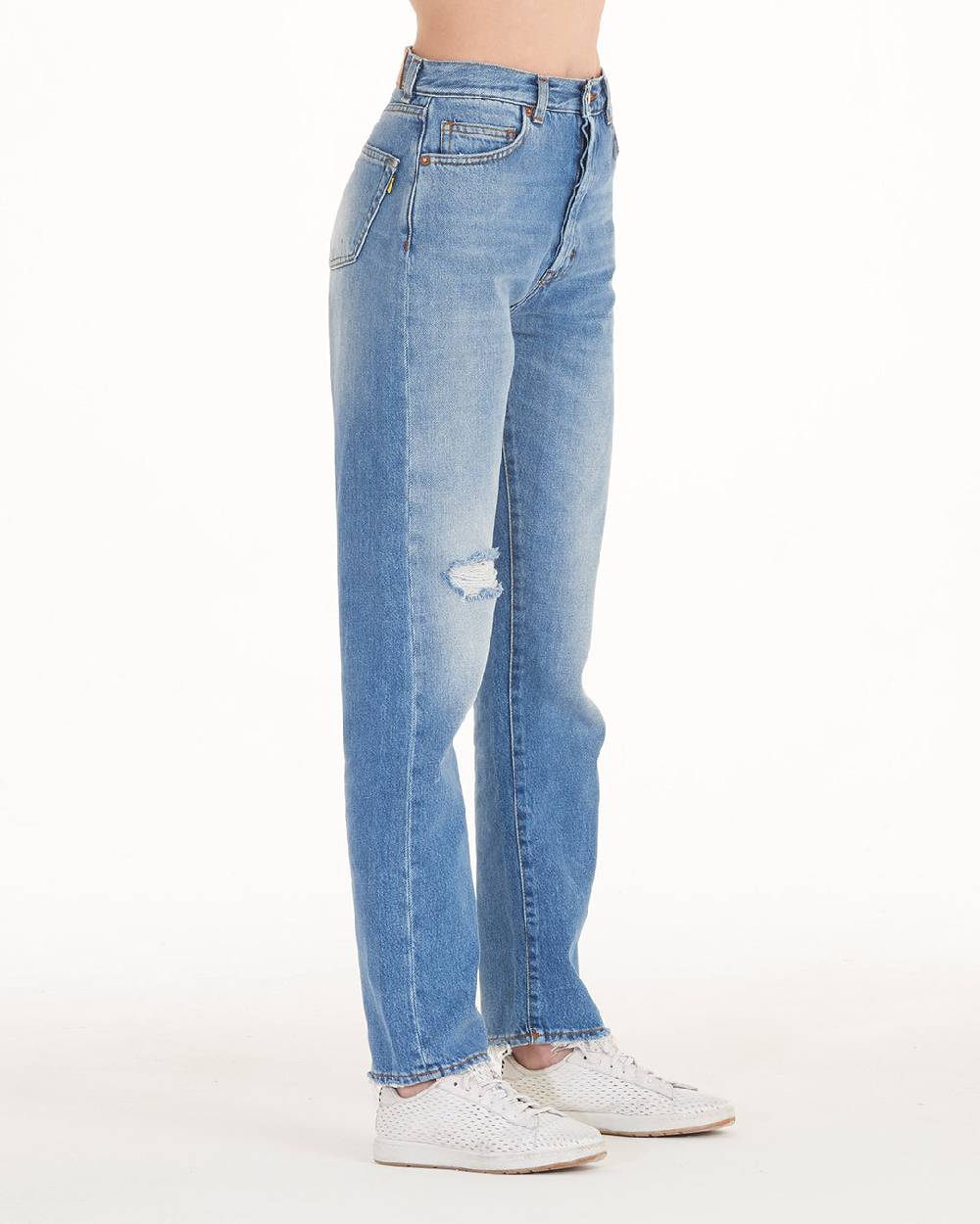 Pop84 Jeans donna boy-friend vita alta modello Marilyn Saldi Di Fabbrica