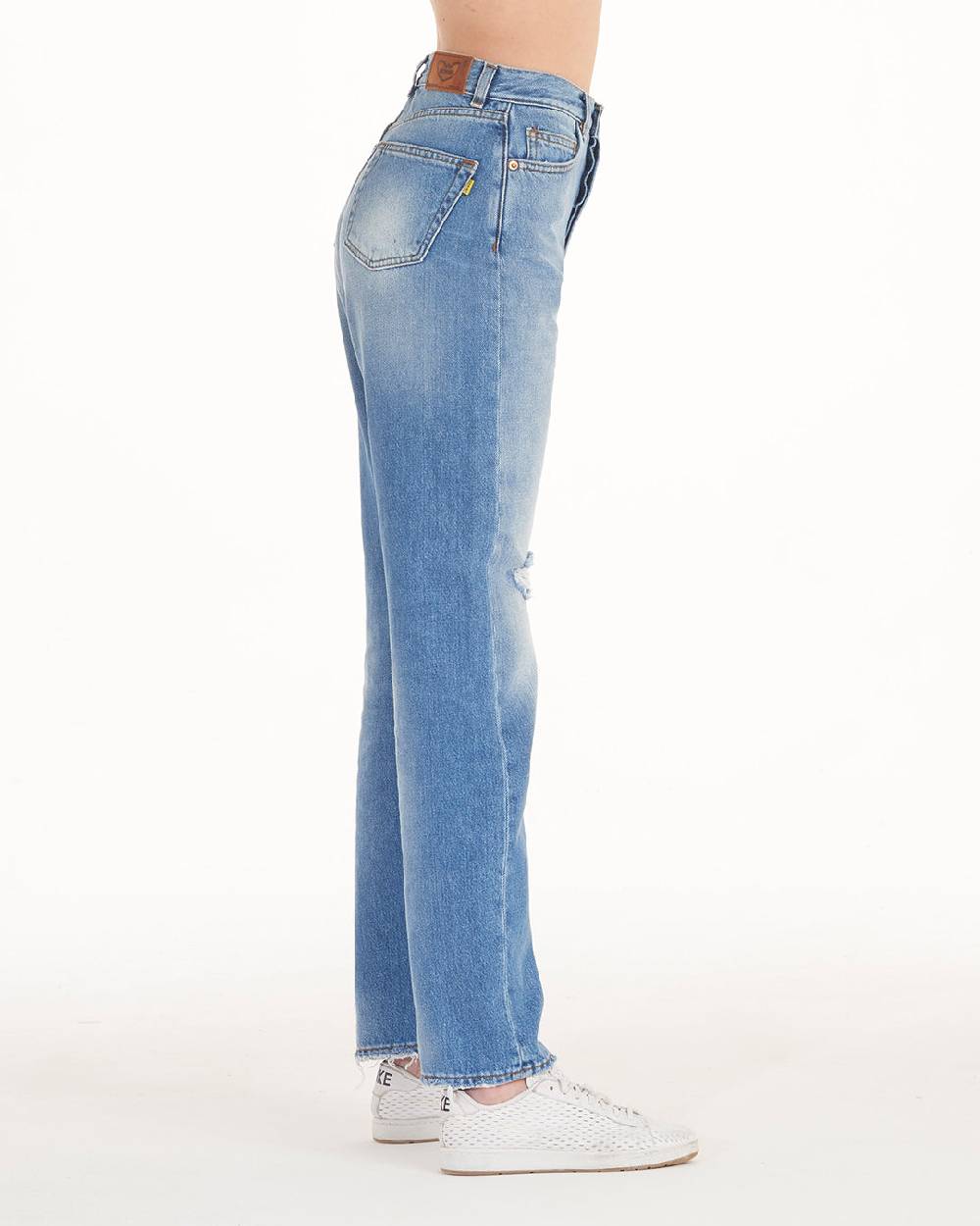 Pop84 Jeans donna boy-friend vita alta modello Marilyn Saldi Di Fabbrica