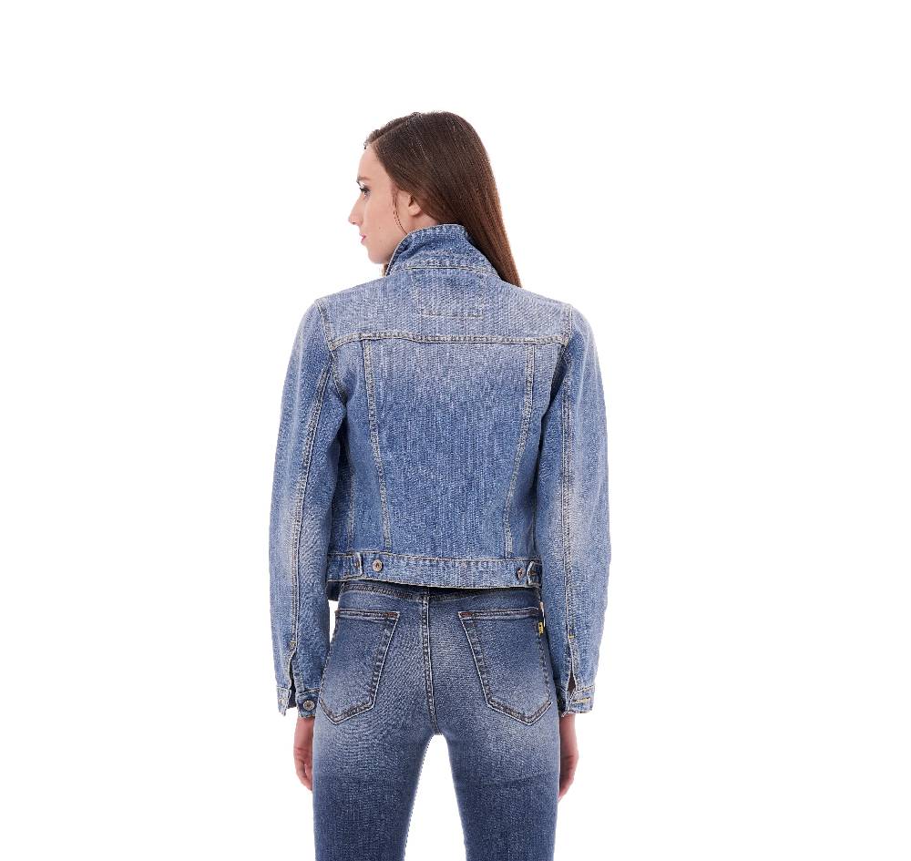 Pop84 Giubbino jeans lavaggio chiaro Nuova