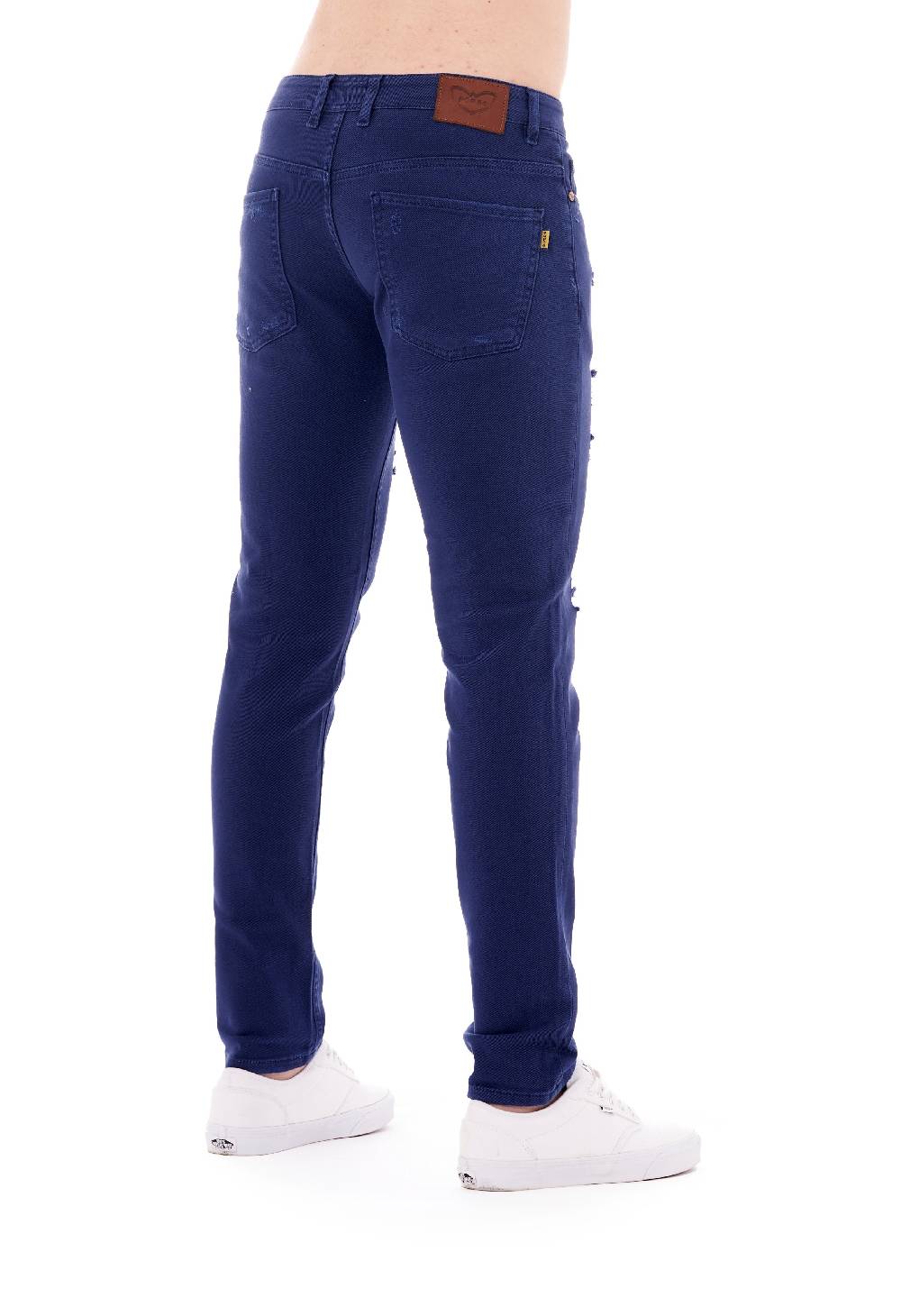 Pop84 Pantalone in bull denim con rotture modello Berlino Offerta