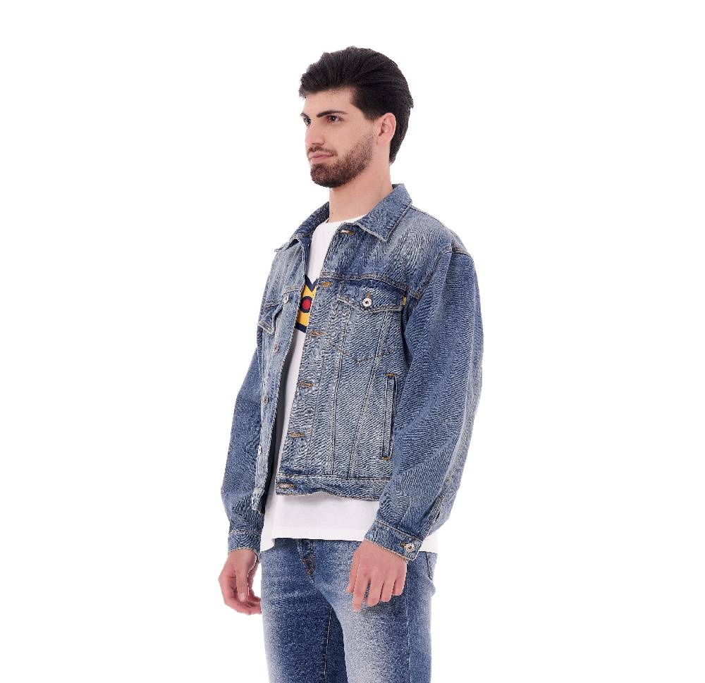 Pop84 Giubbino jeans over fit lavaggio vintage In Vendita
